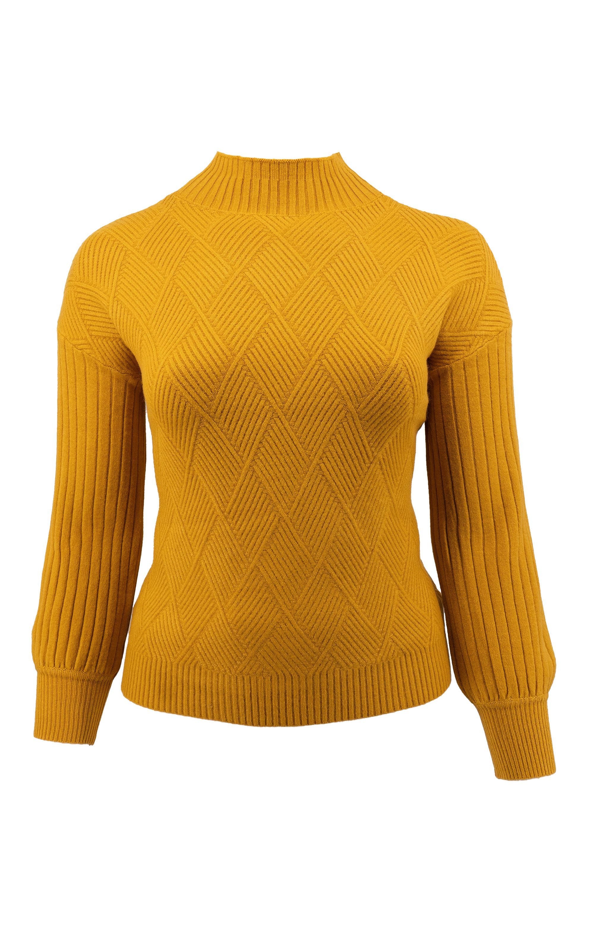 Strickpullover mit Stehkragen und Rautenmuster