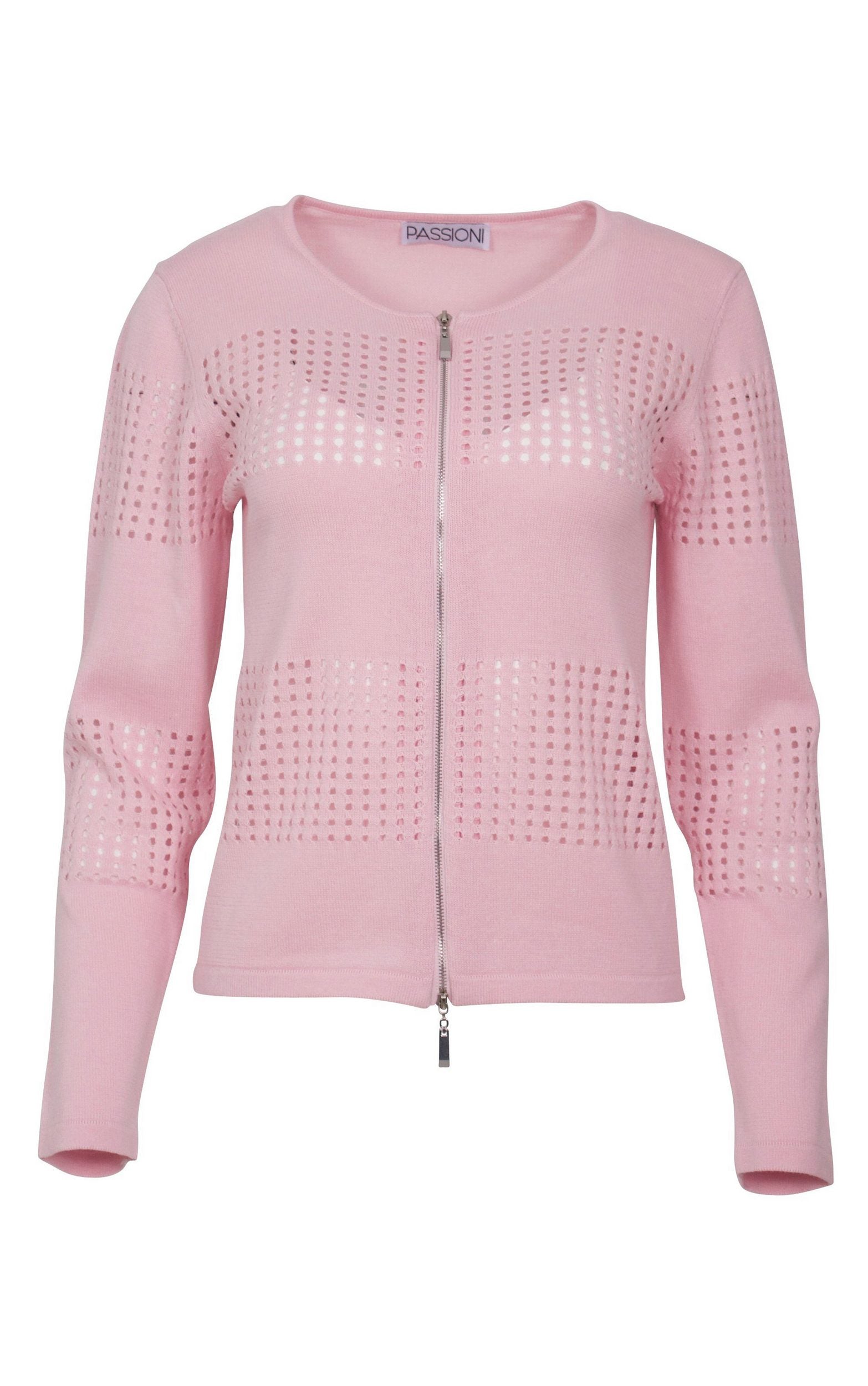 Ajourstrickjacke mit Lochmuster