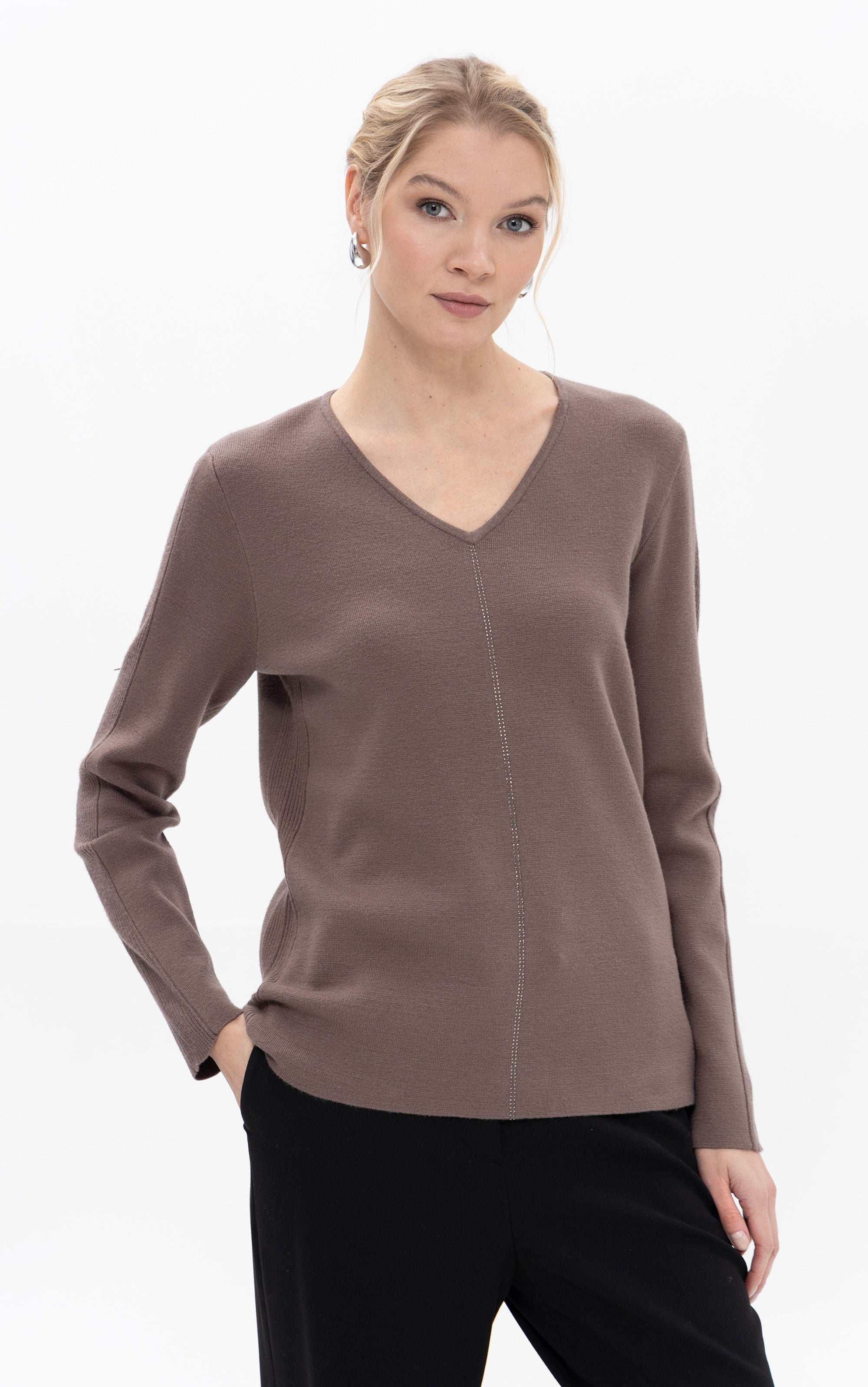 Strickpullover mit V-Ausschnitt