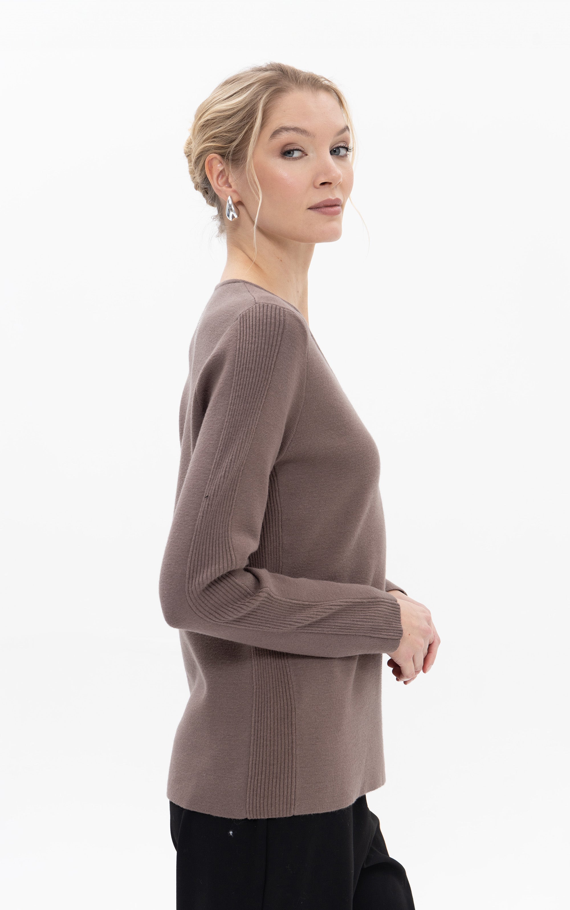 Strickpullover mit V-Ausschnitt