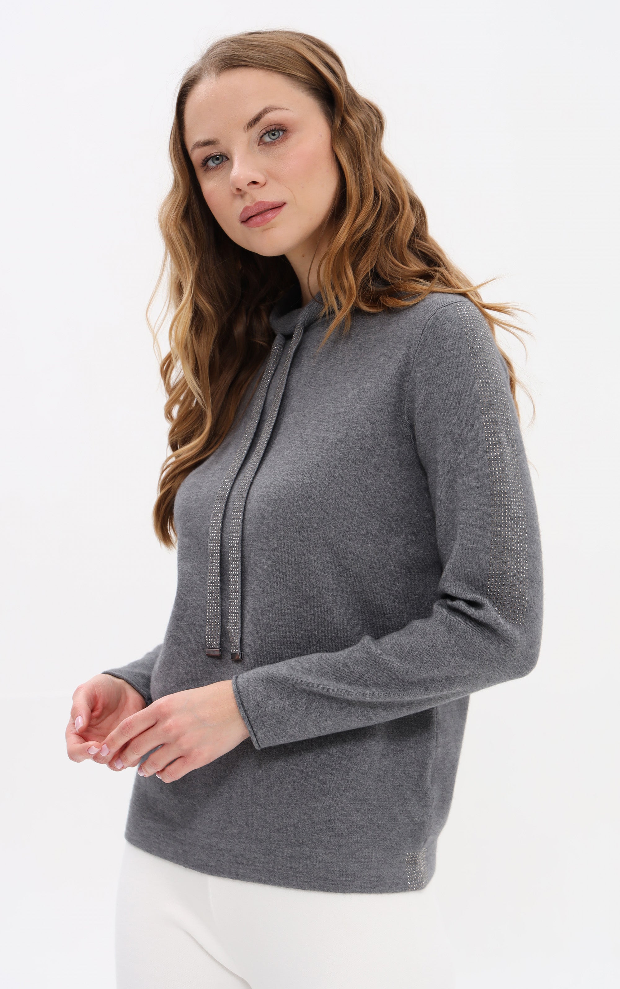 Strickpullover mit Kapuze