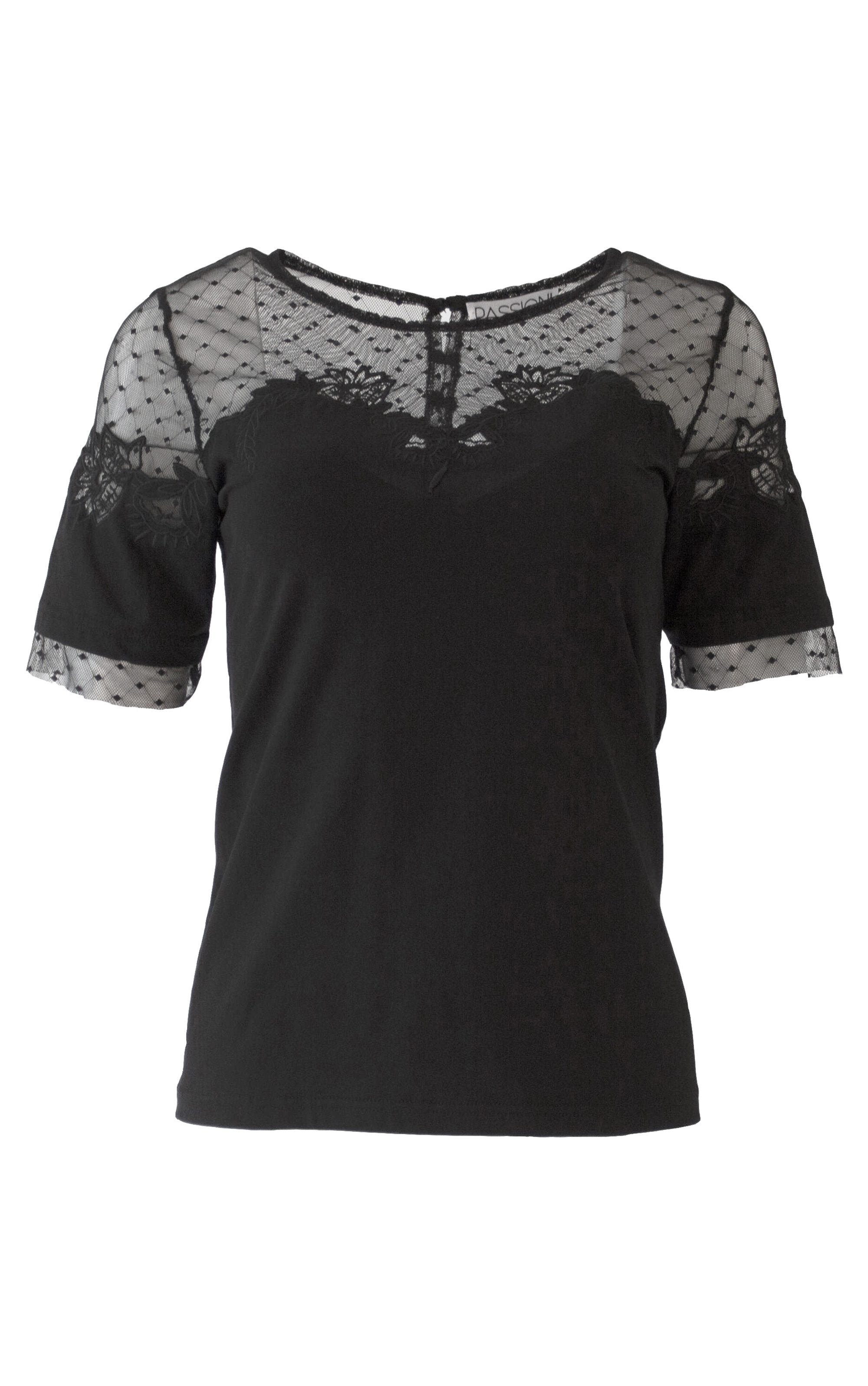 T-Shirt mit Spitzendetail