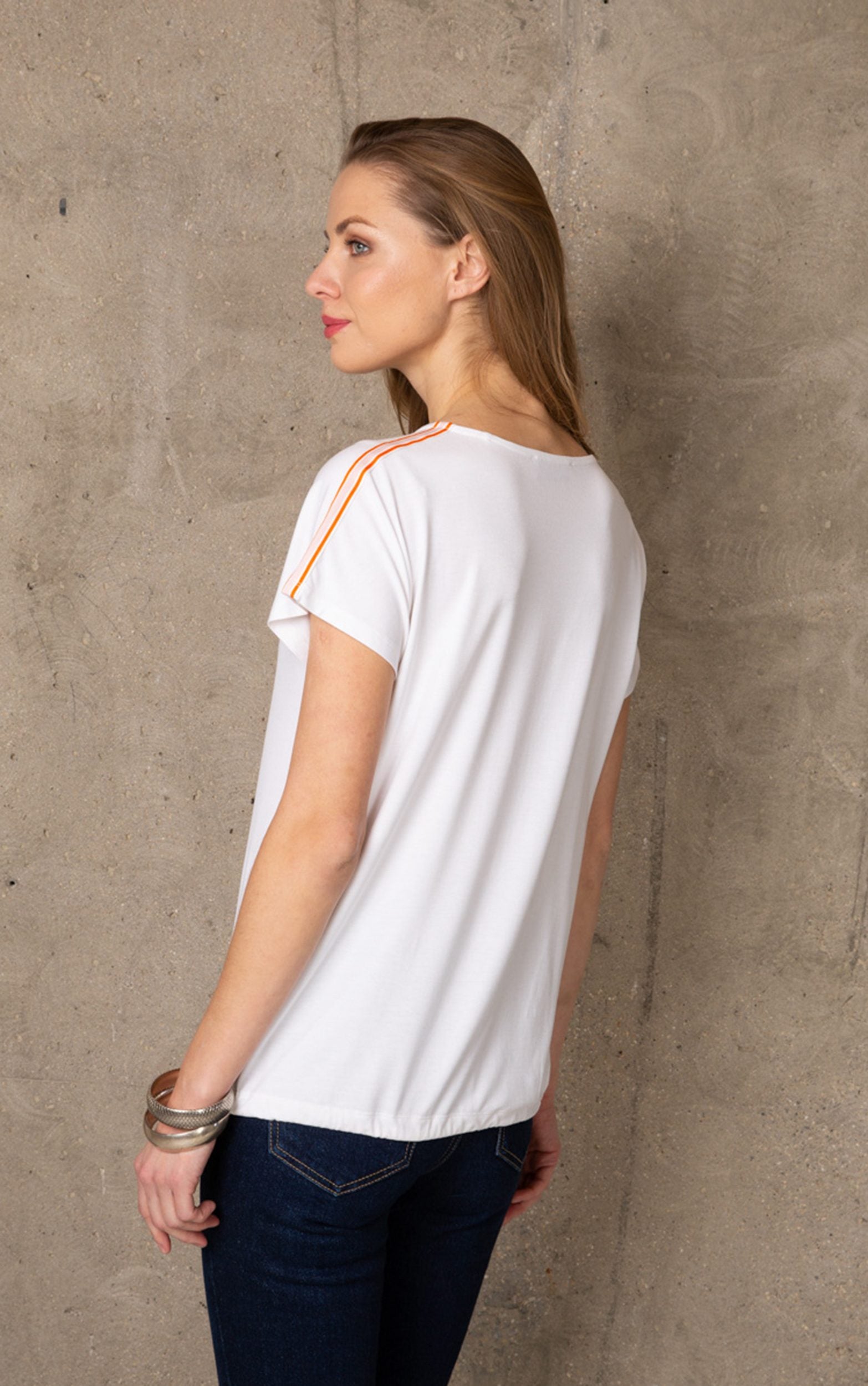 T-Shirt mit Schulterdetails und Tunnelzug