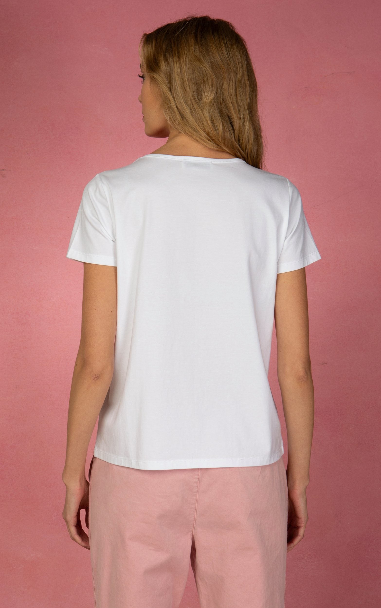 T-Shirt mit Pailletten-Flamingo