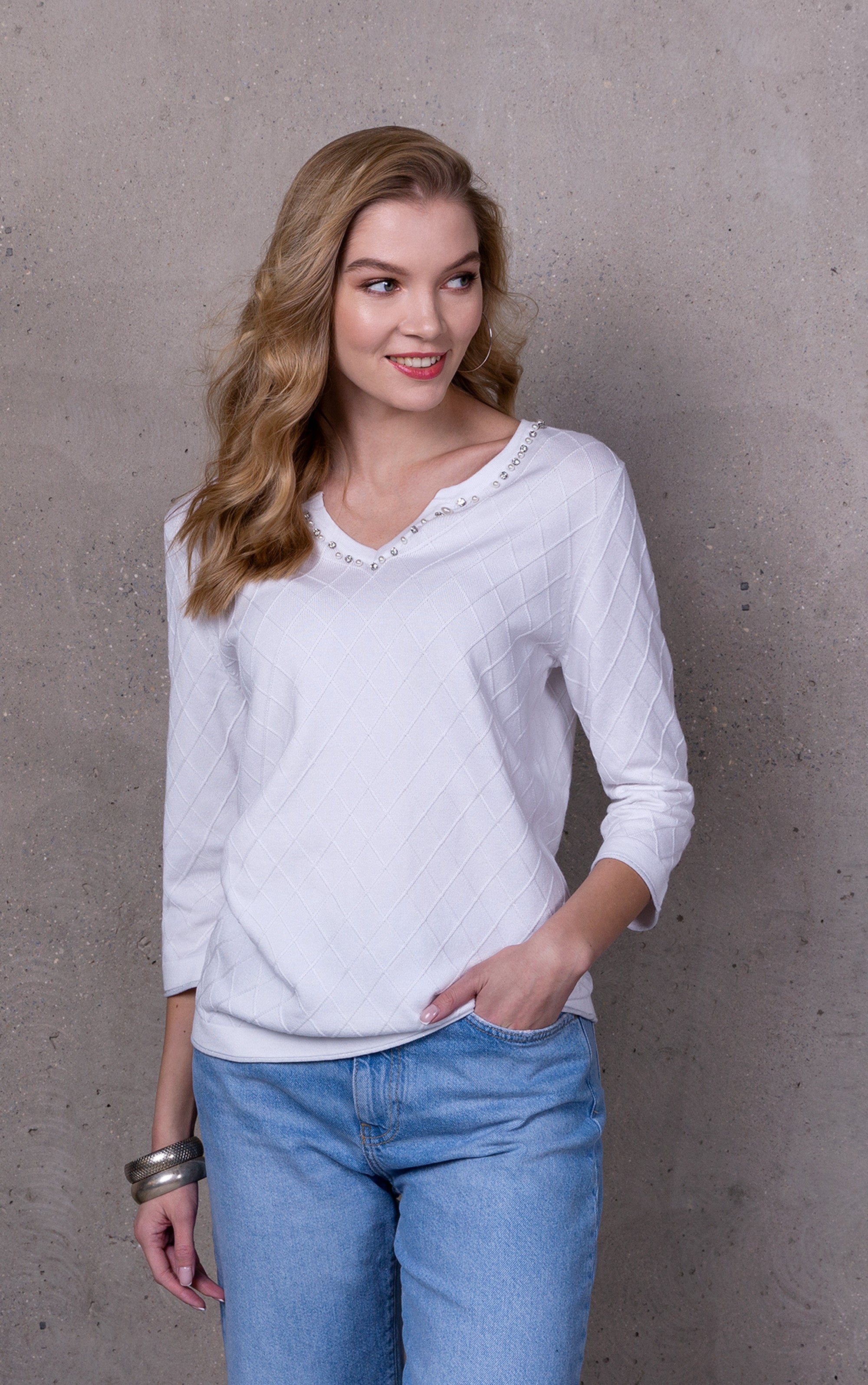 Pullover mit Rautenmuster