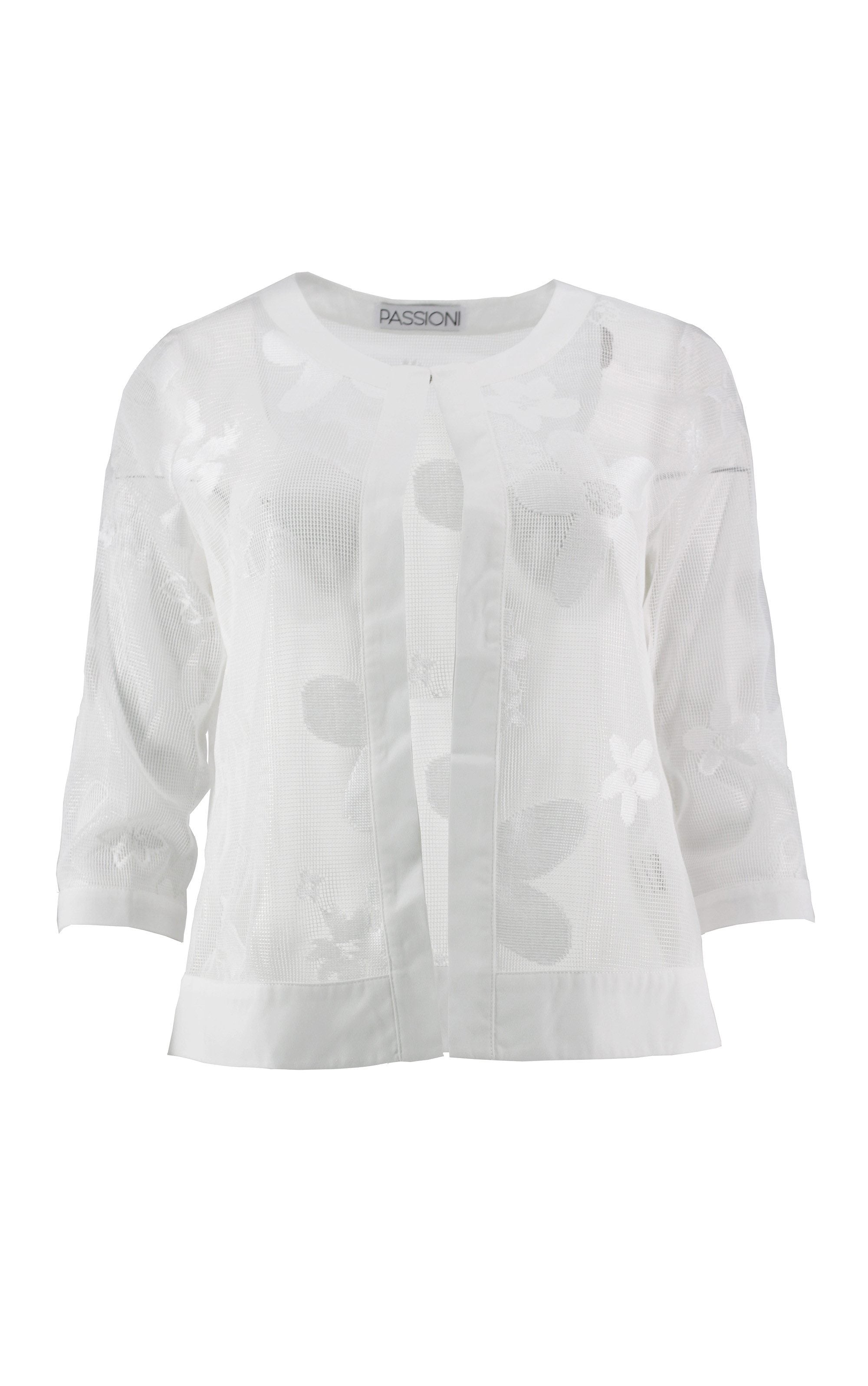 Cardigan aus Netz mit Blumendetails