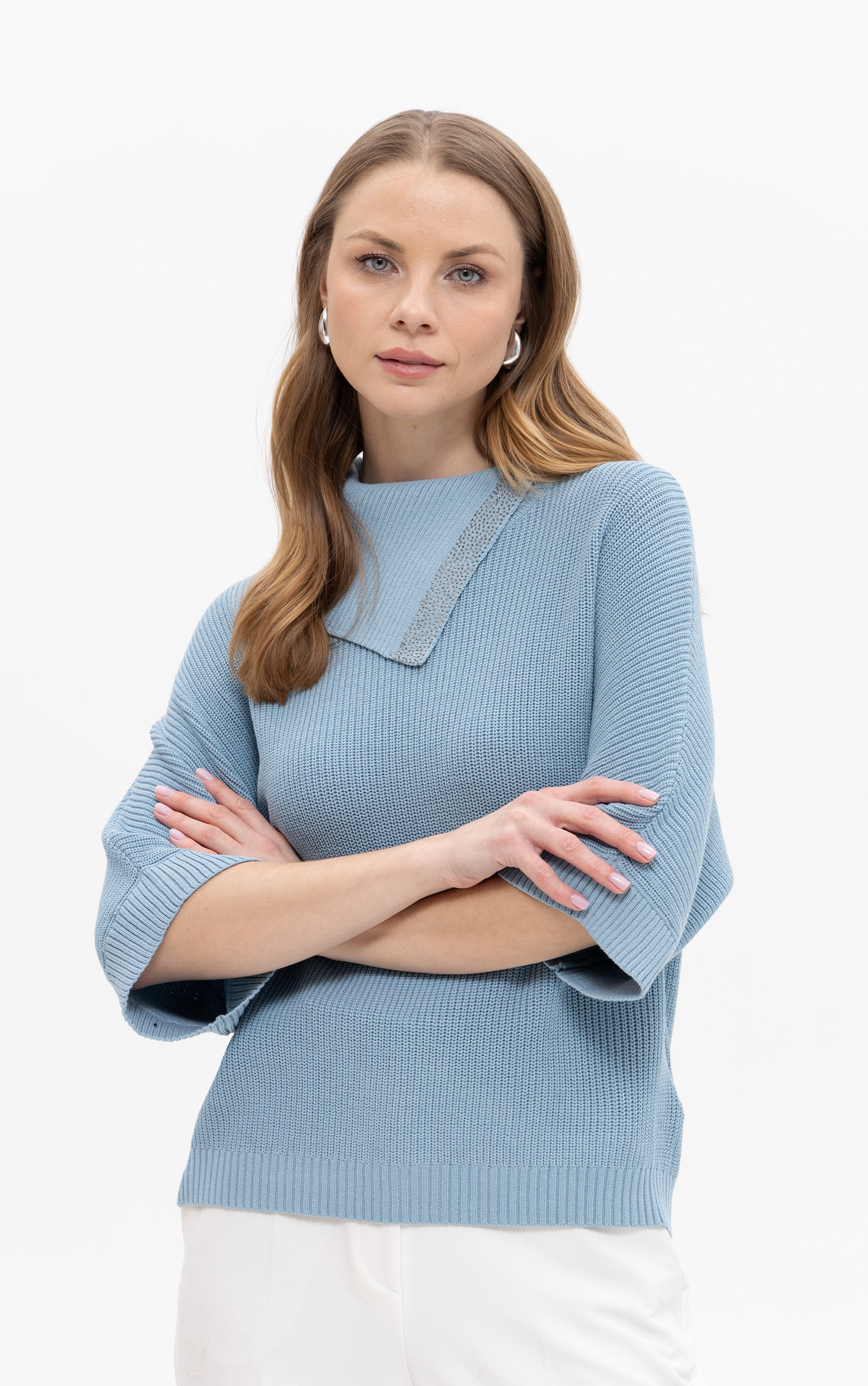 Pullover mit Umschlagkragen