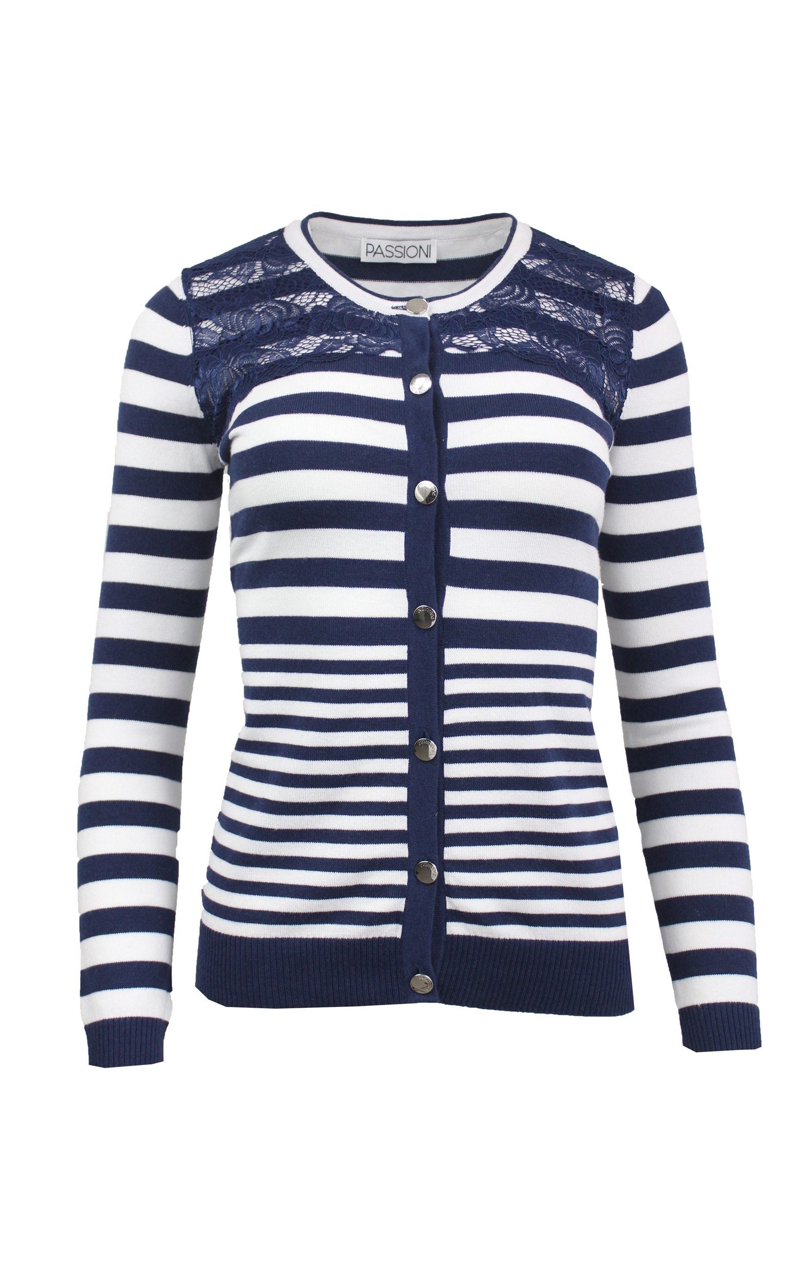 Strickjacke mit Spitzendetail
