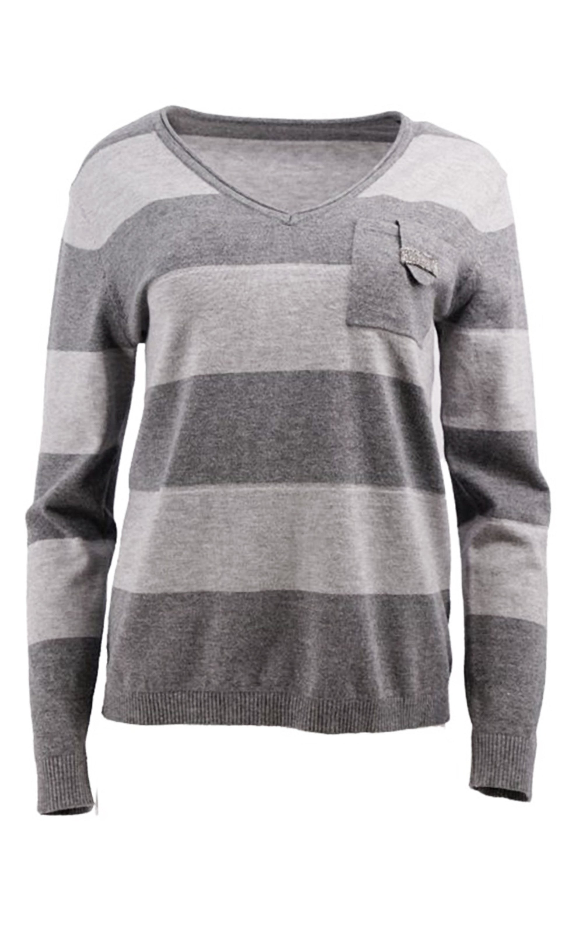 Strickpullover mit Taschendetail und Strasssteinen