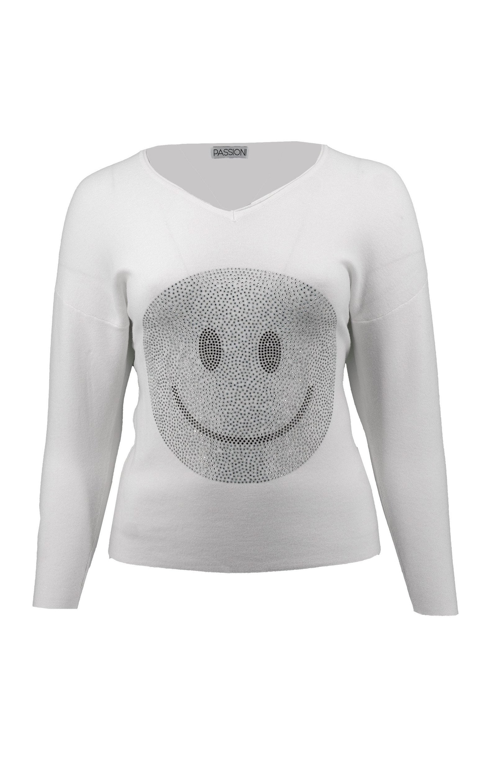 Strickpullover mit Strass-Smiley