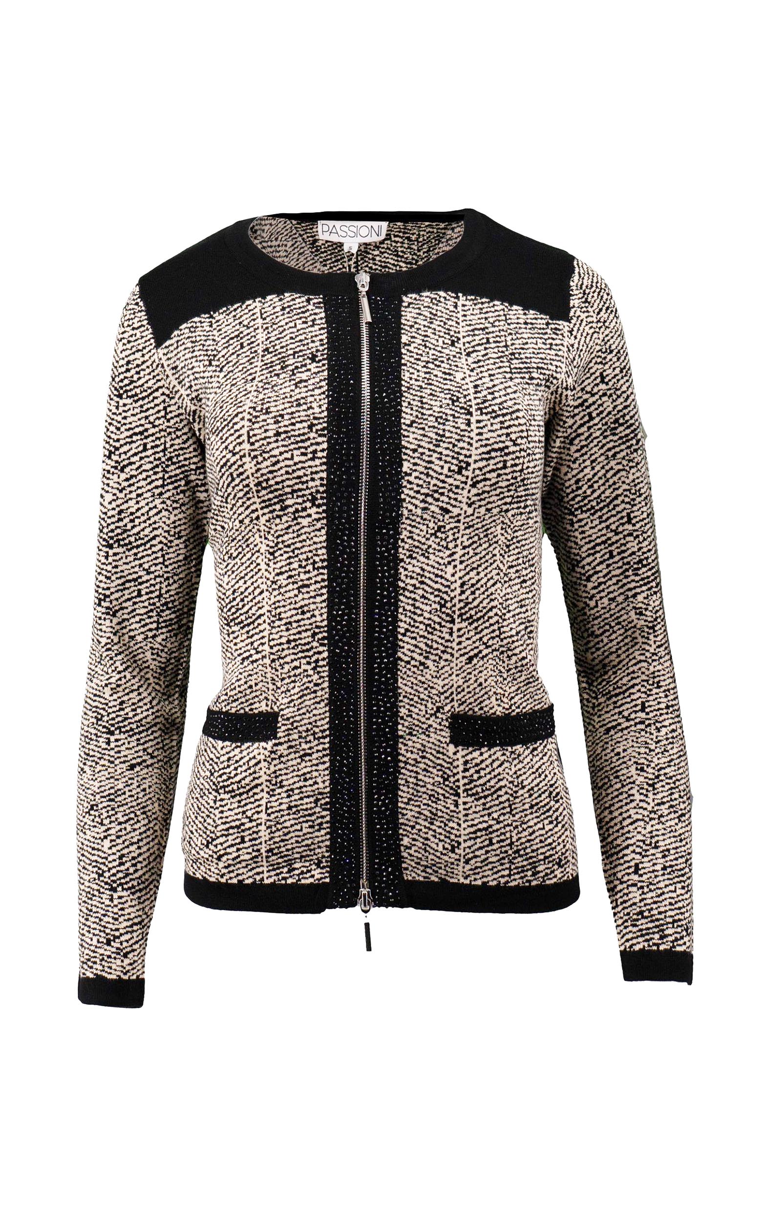 Cardigan mit Strukturdruck und Strassdetails