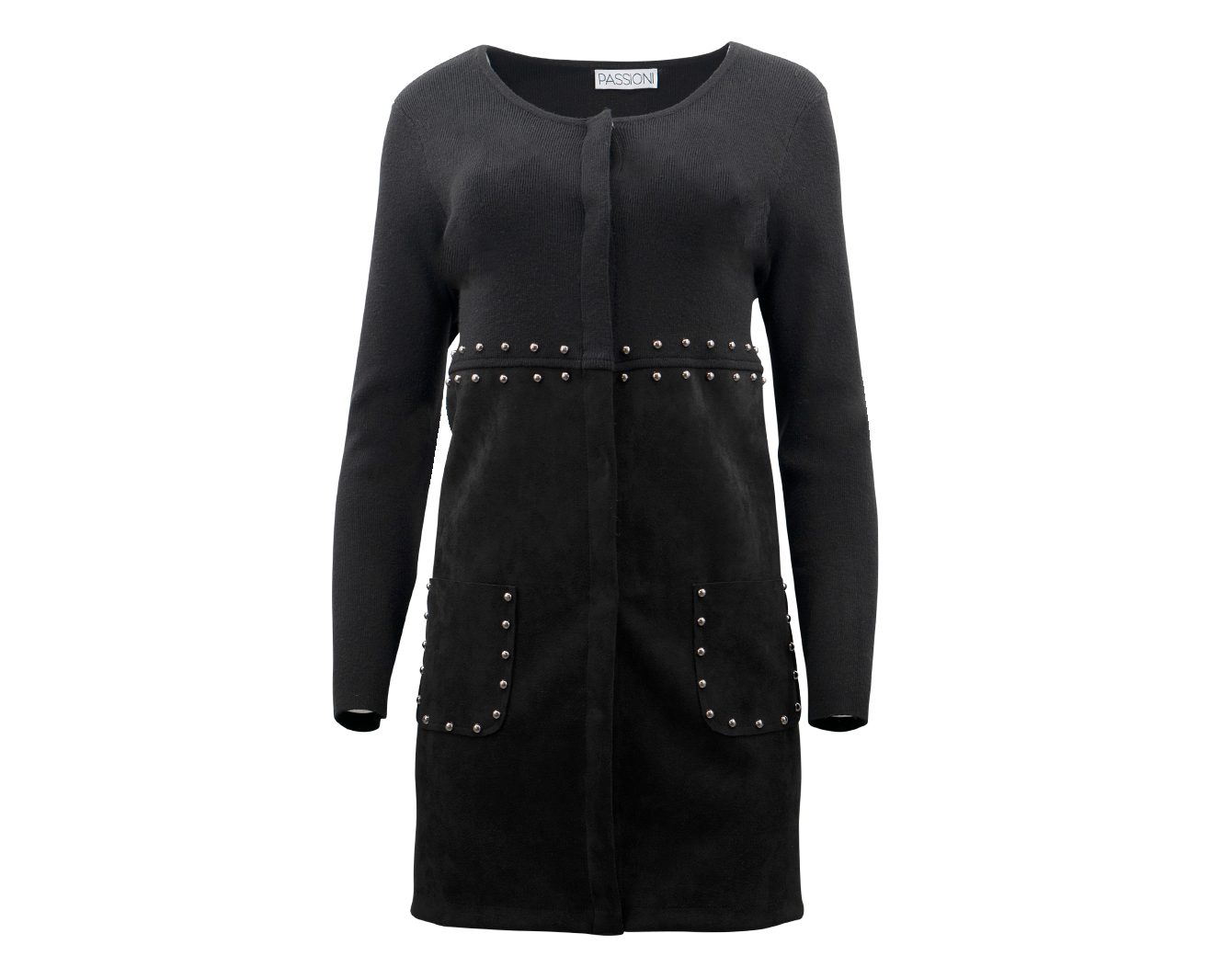 Feminine Jacke im Materialmix mit Nietendetails