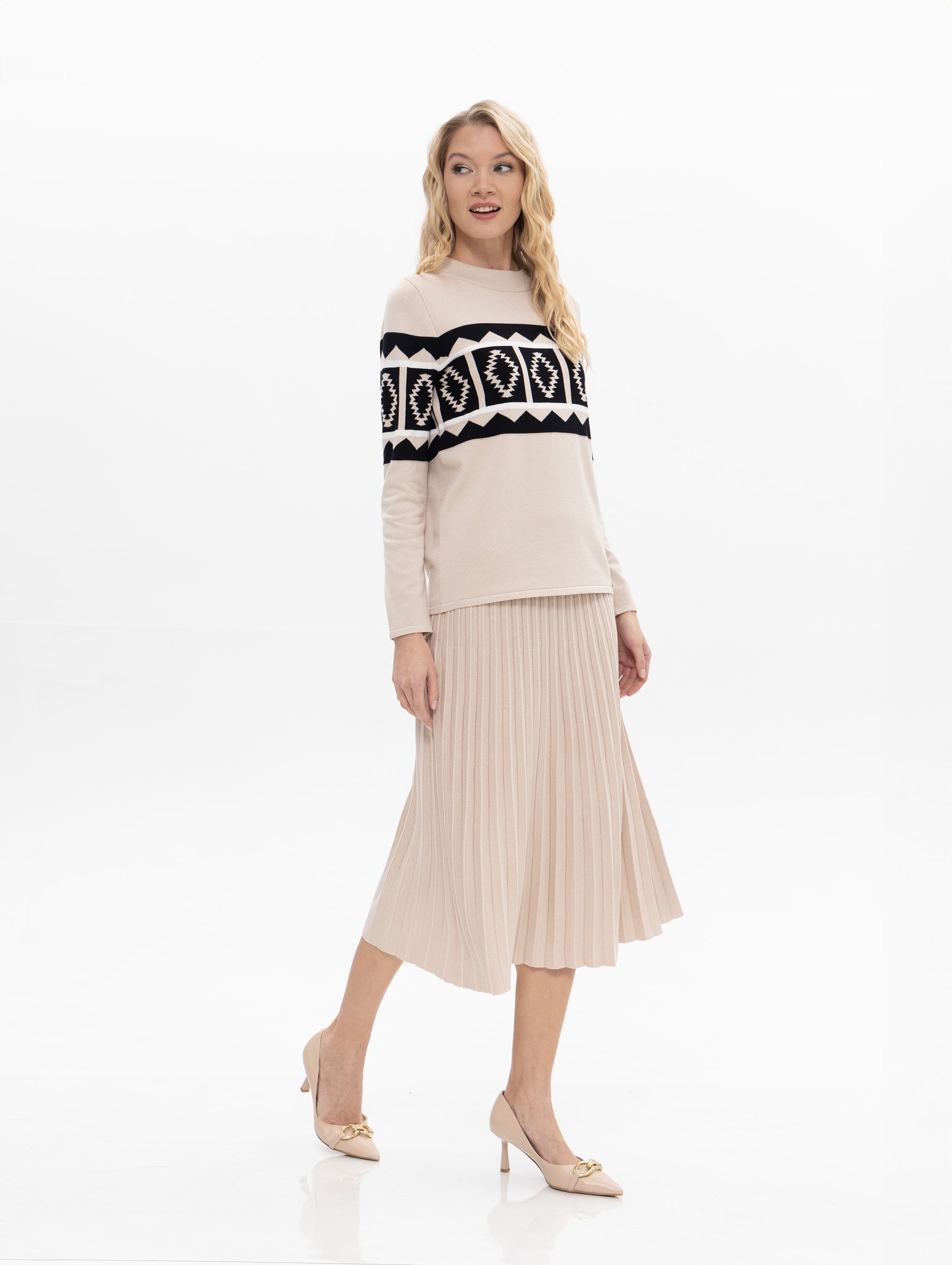 Norwegerpullover mit Stehkragen