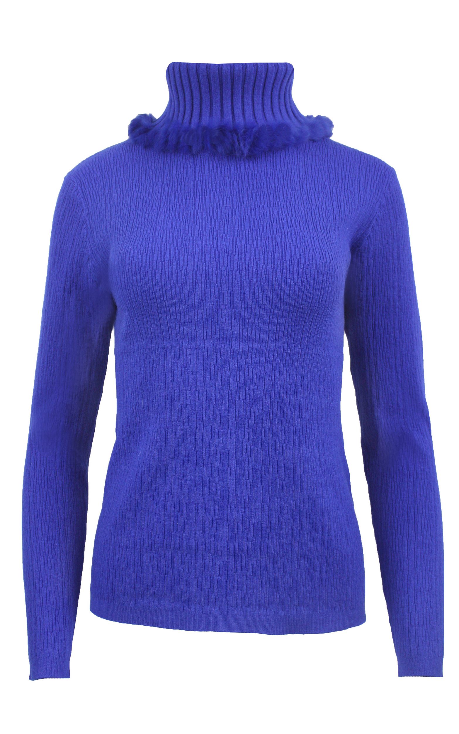 Rollkragenpullover mit Rippstrick