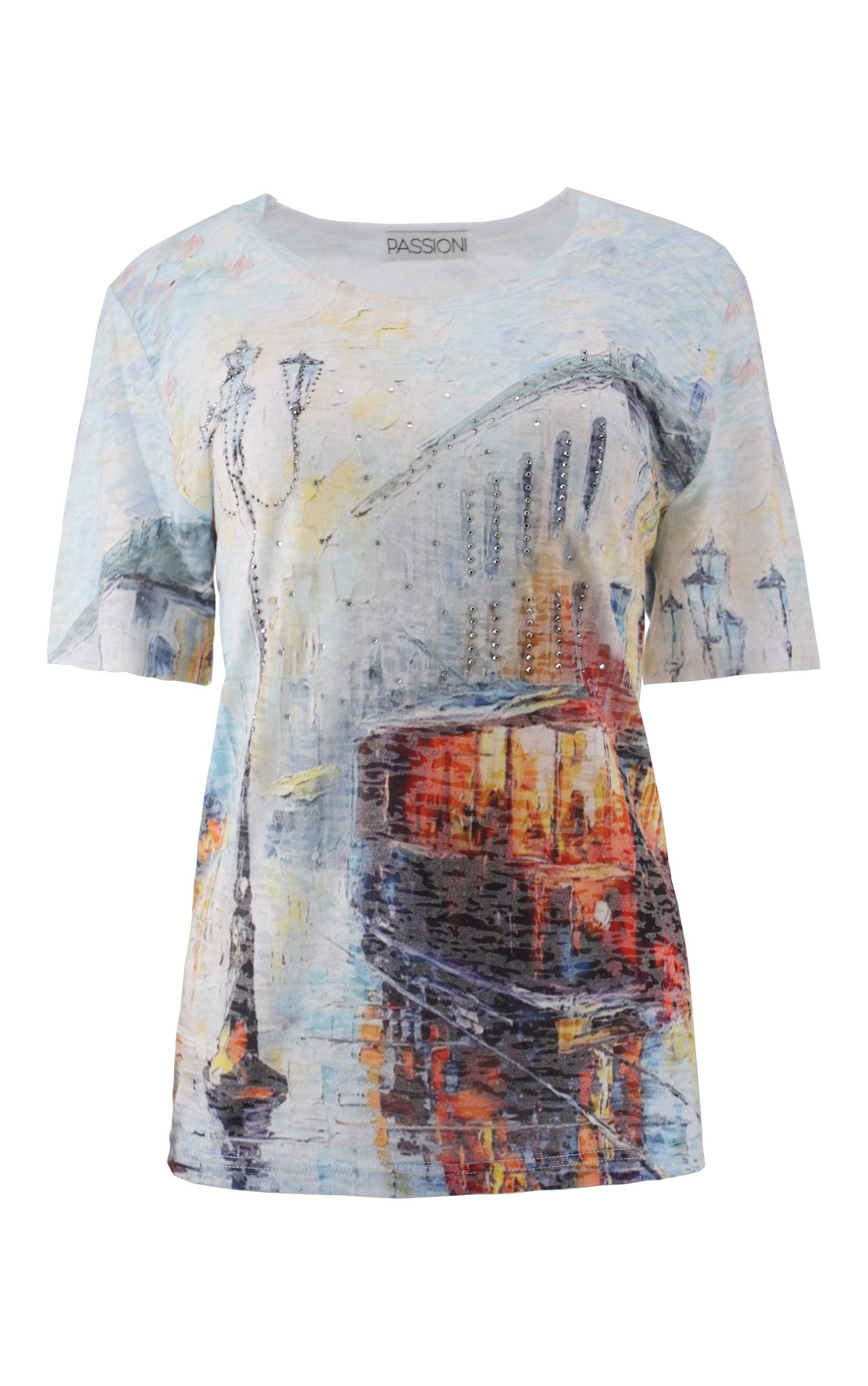 T-Shirt mit malerischem Print