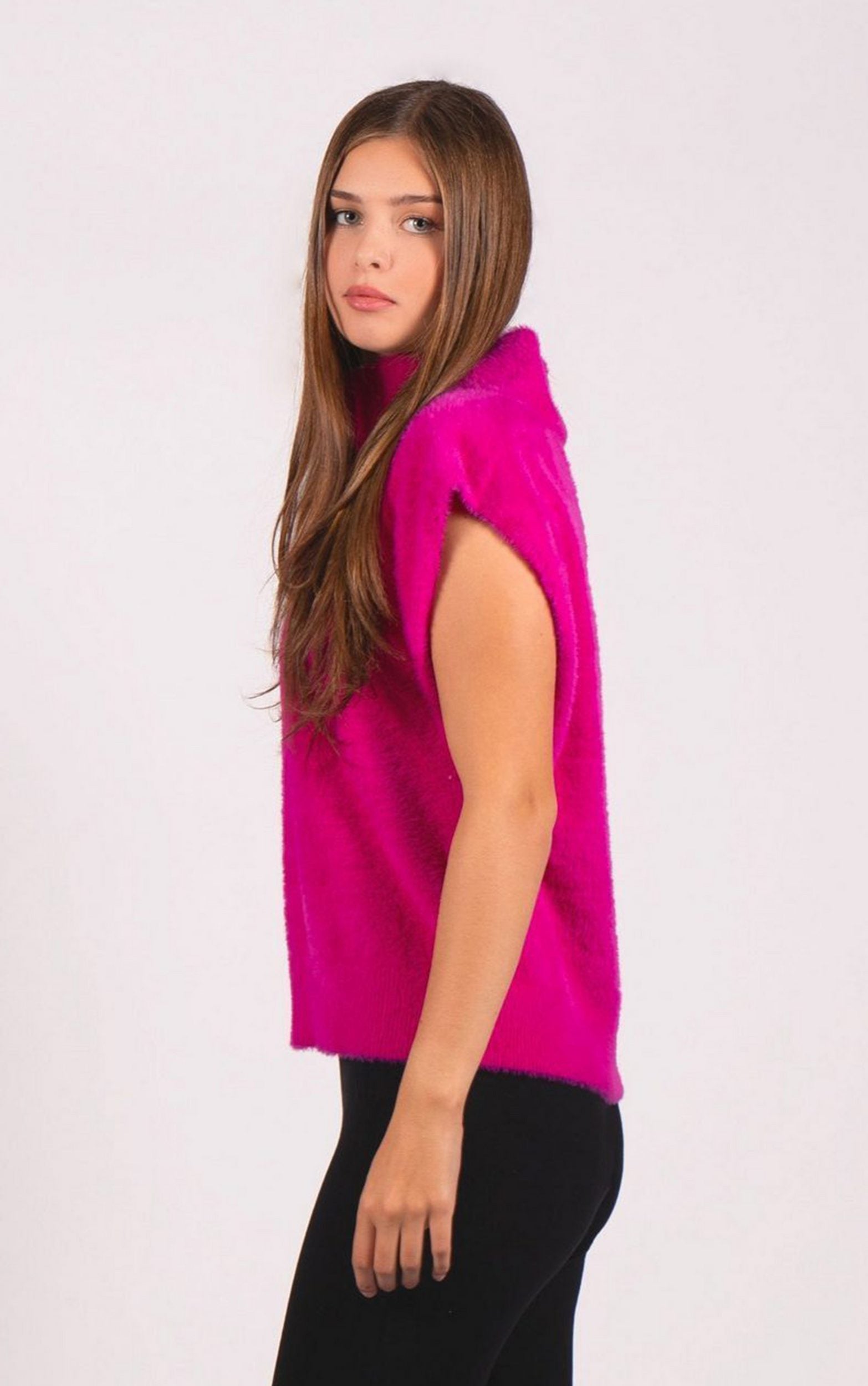 Kurzarmpullover Pink Passion - Ärmelloser Strickpullover