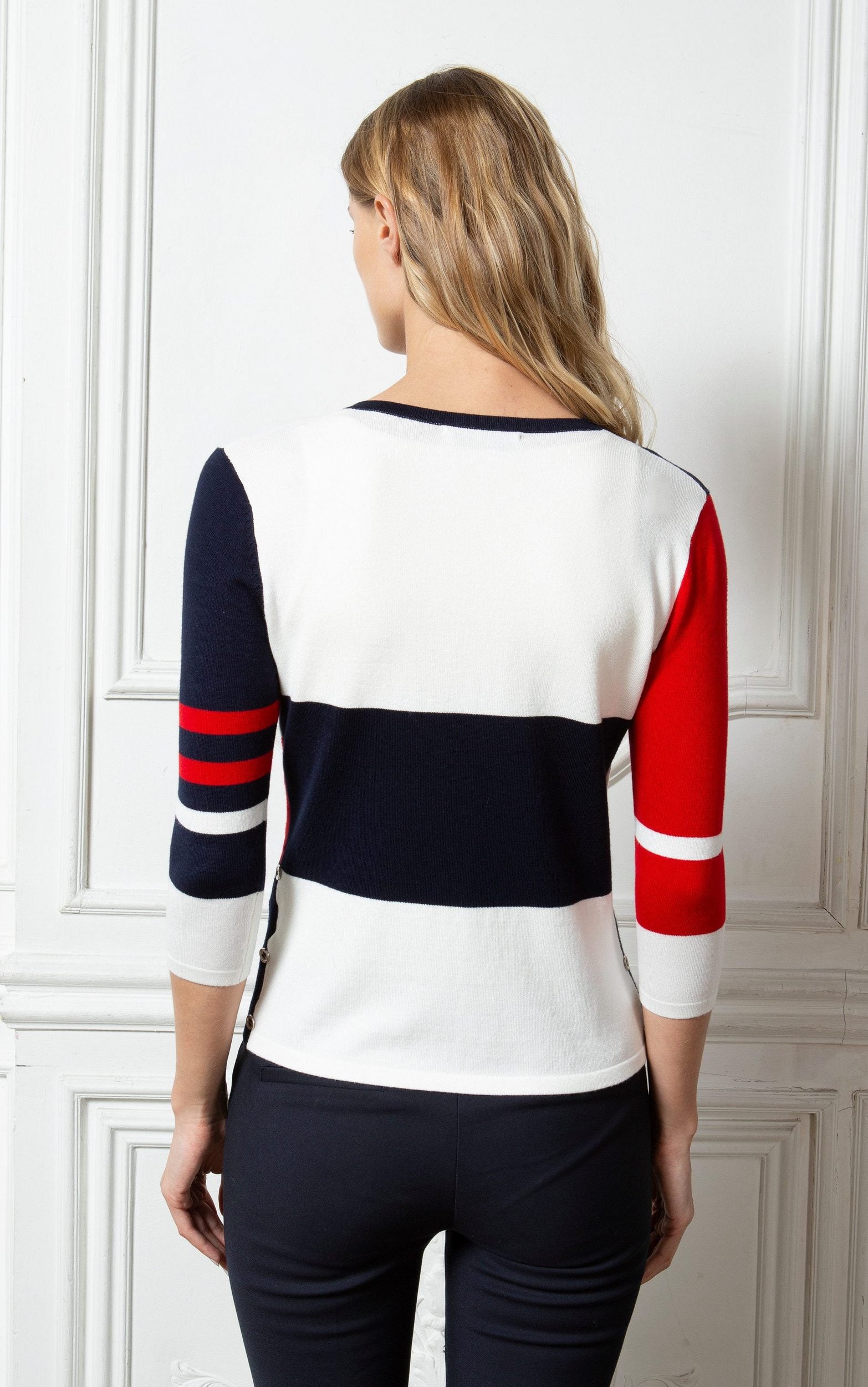 Strickjacke im Color Block-Design