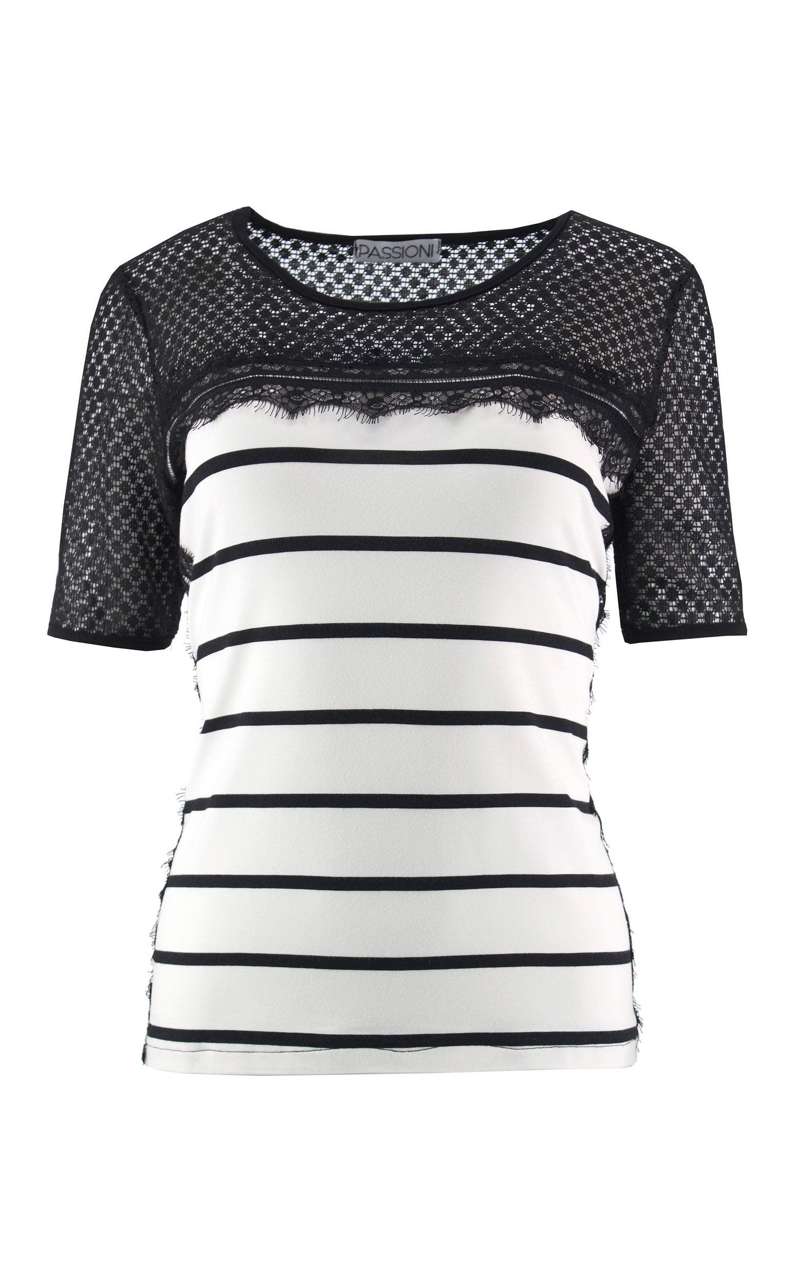 T-Shirt mit Spitzendetails