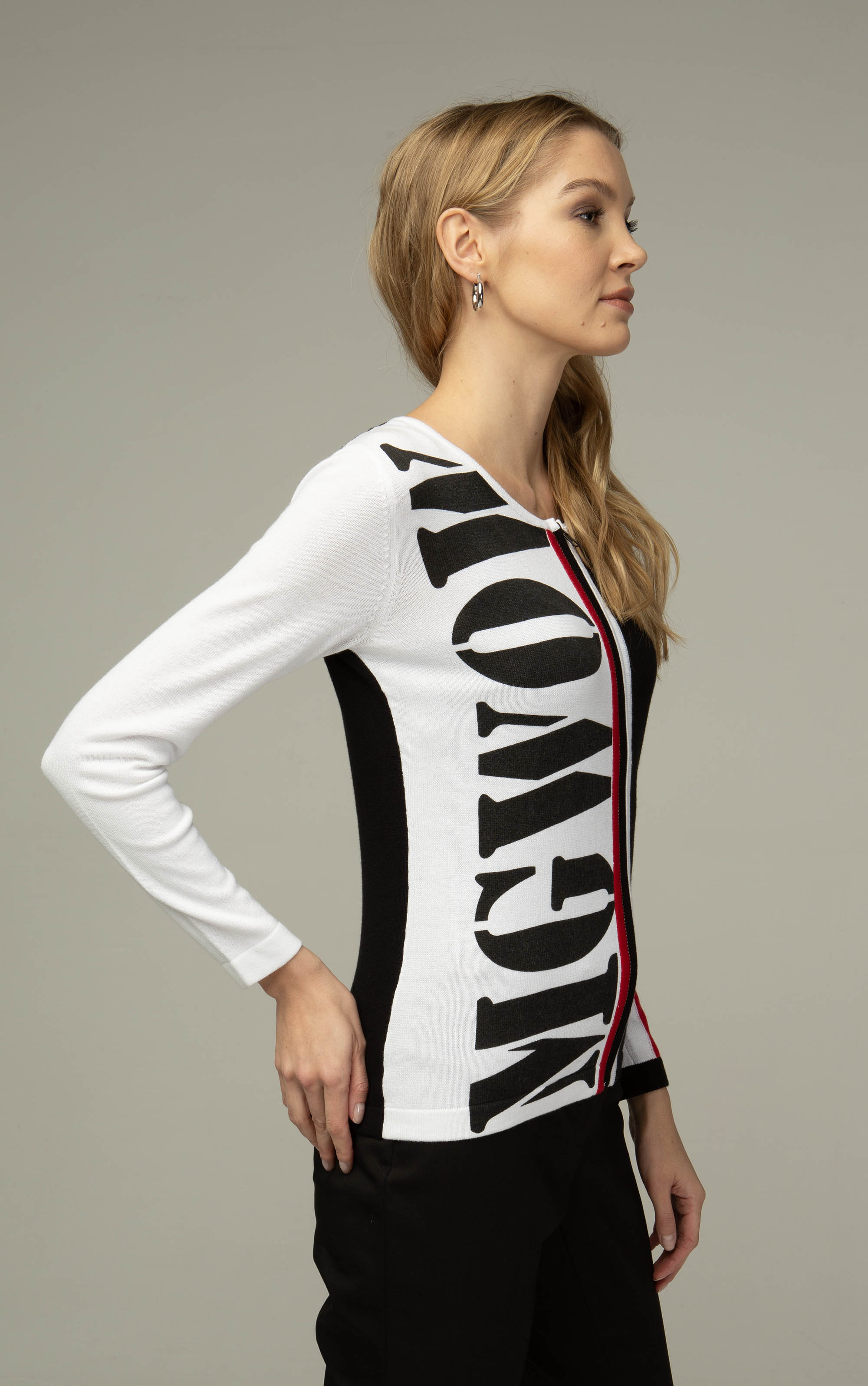 Strickjacke mit Graphic-Print