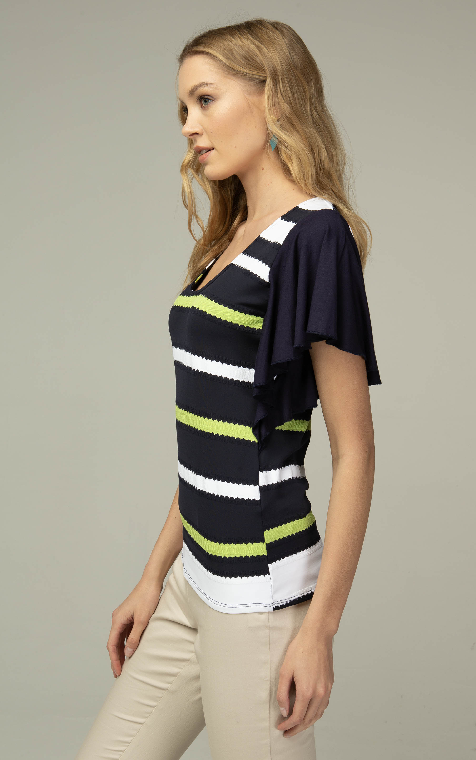 T-Shirt mit Chiffon-Flügelärmeln