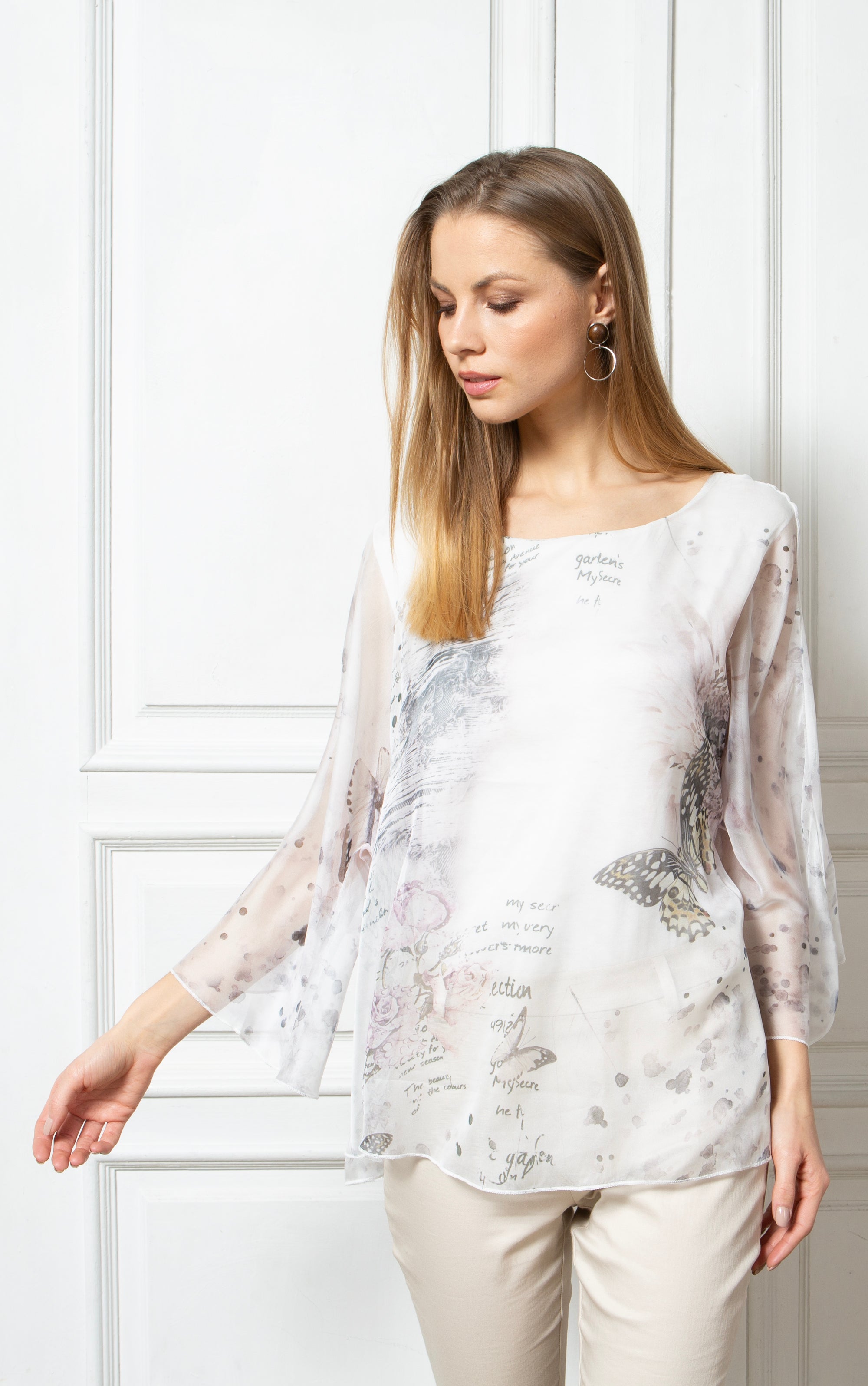Chiffontunika mit Print
