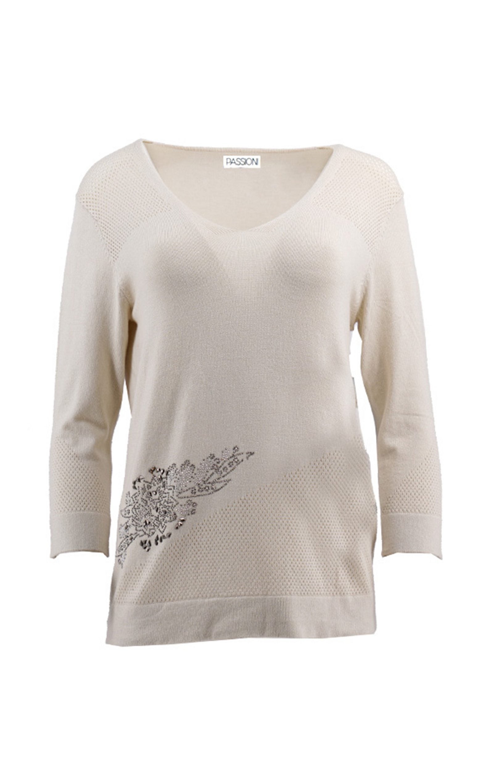Pullover mit Blumenprint und perforierten Details