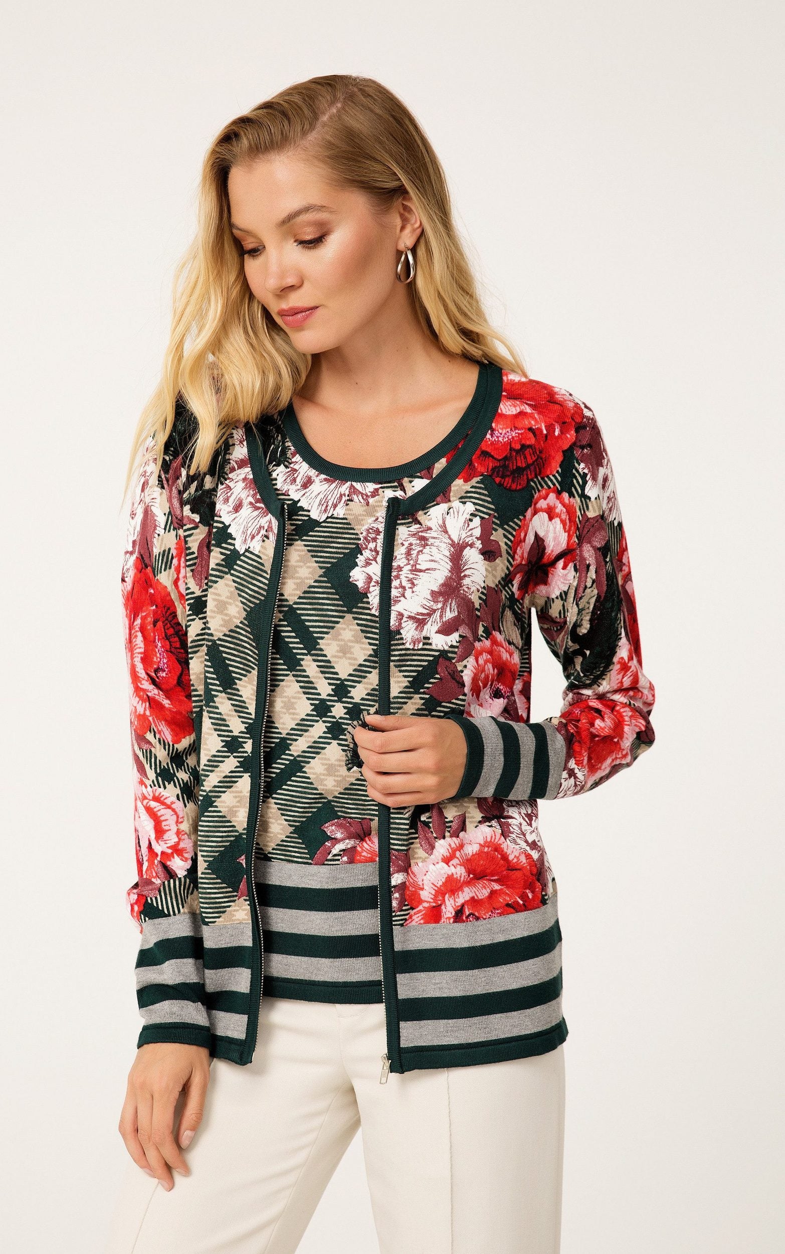 Twinset mit Blumendruck