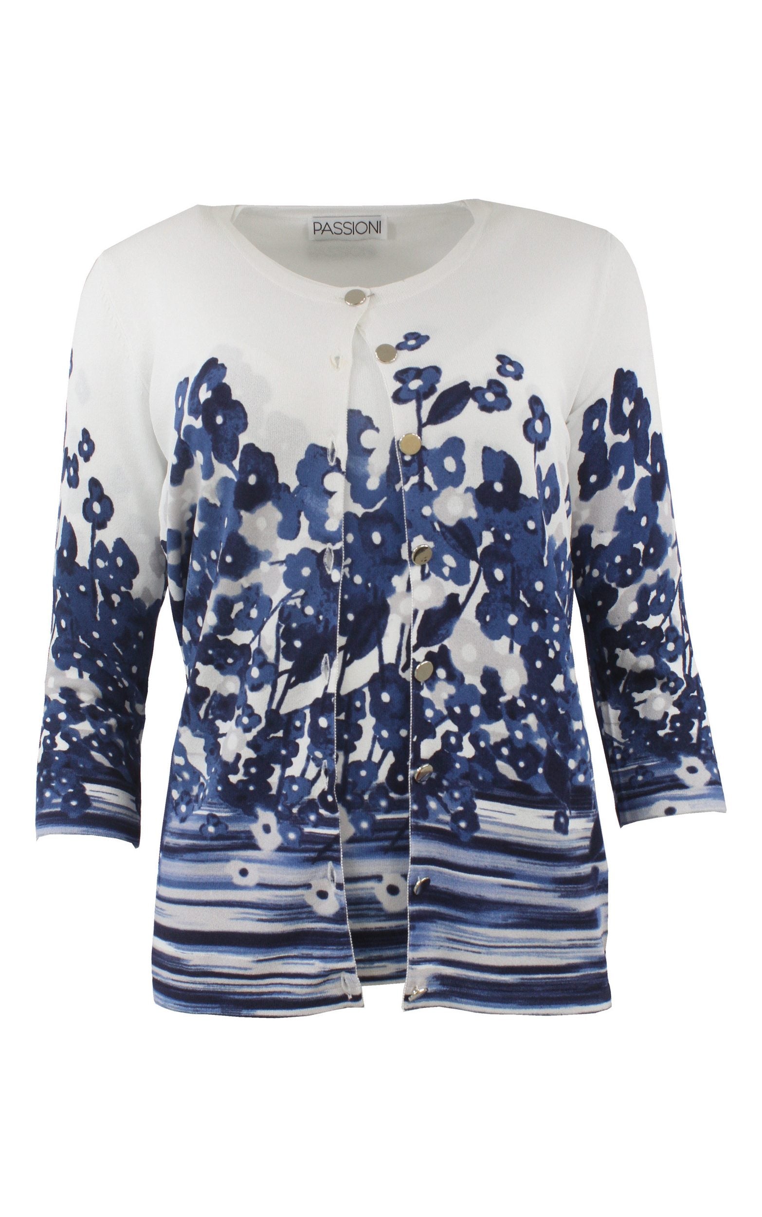 Twinset mit kunstvollem Aquarell-Blumendruck