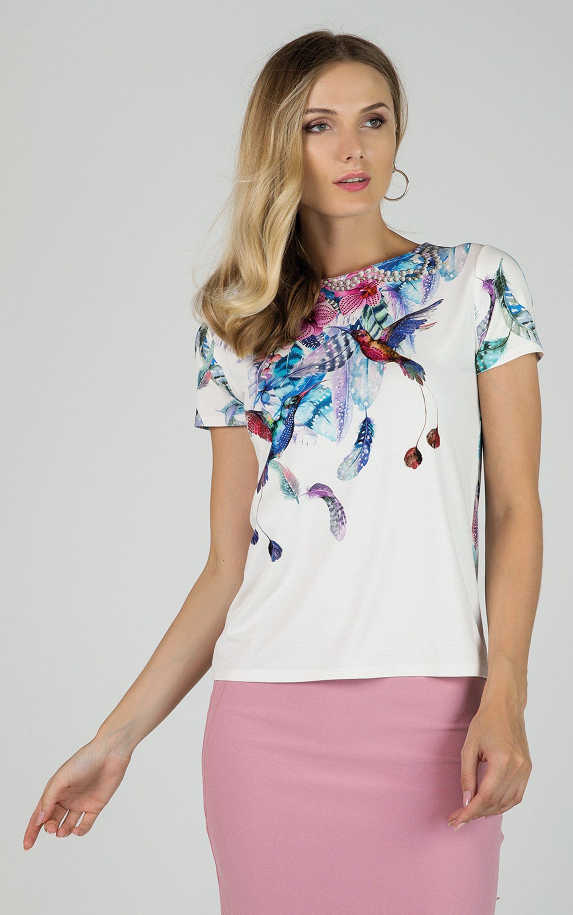 T-Shirt mit tropischem Print