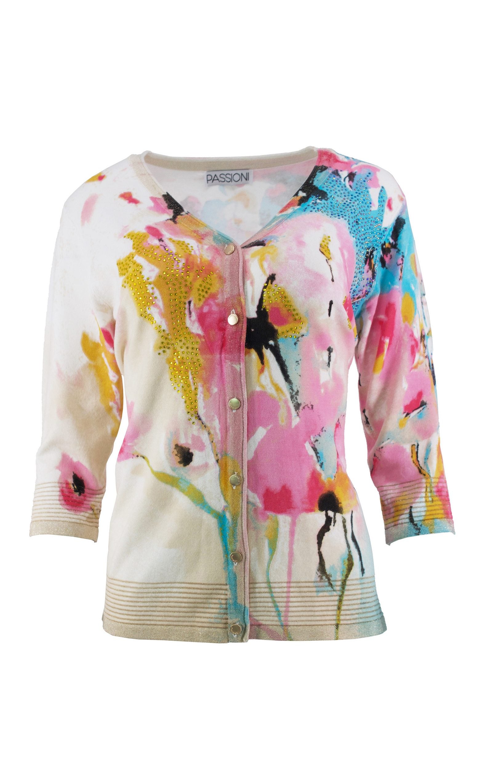 Twinset mit abstraktem Blumenprint