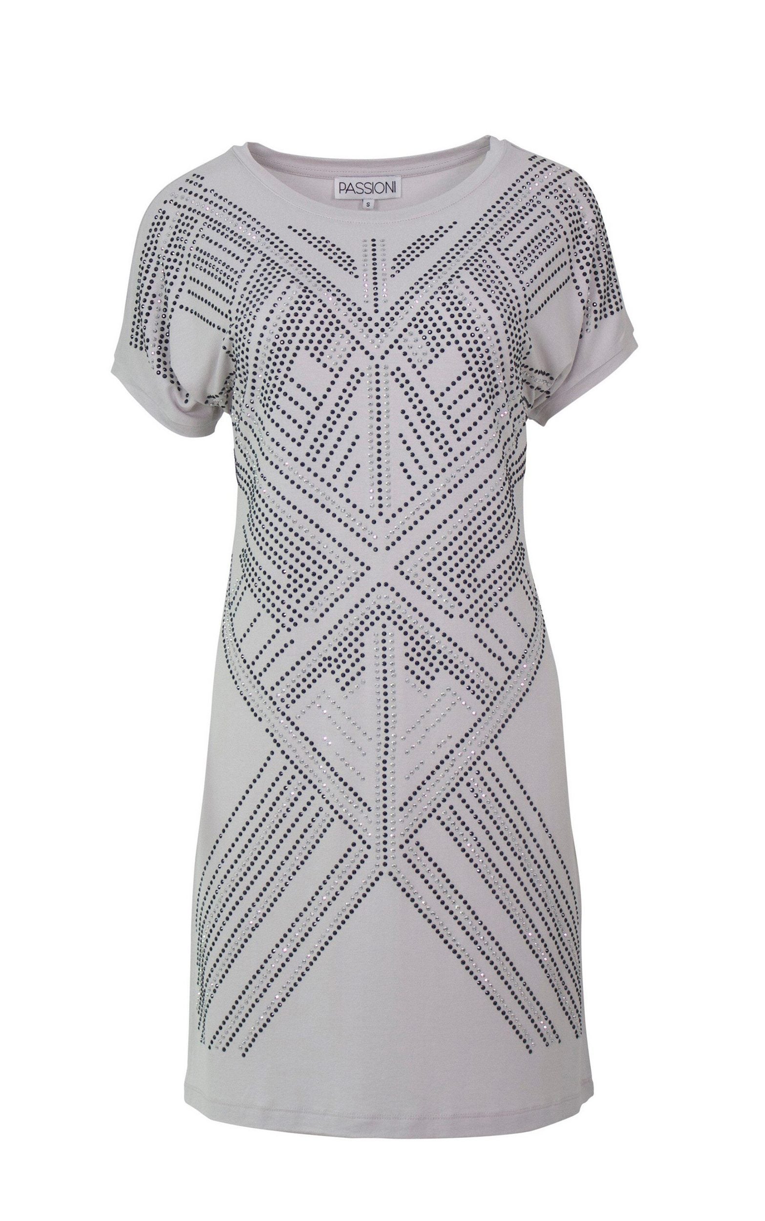 T-Shirtkleid mit Strassdetails