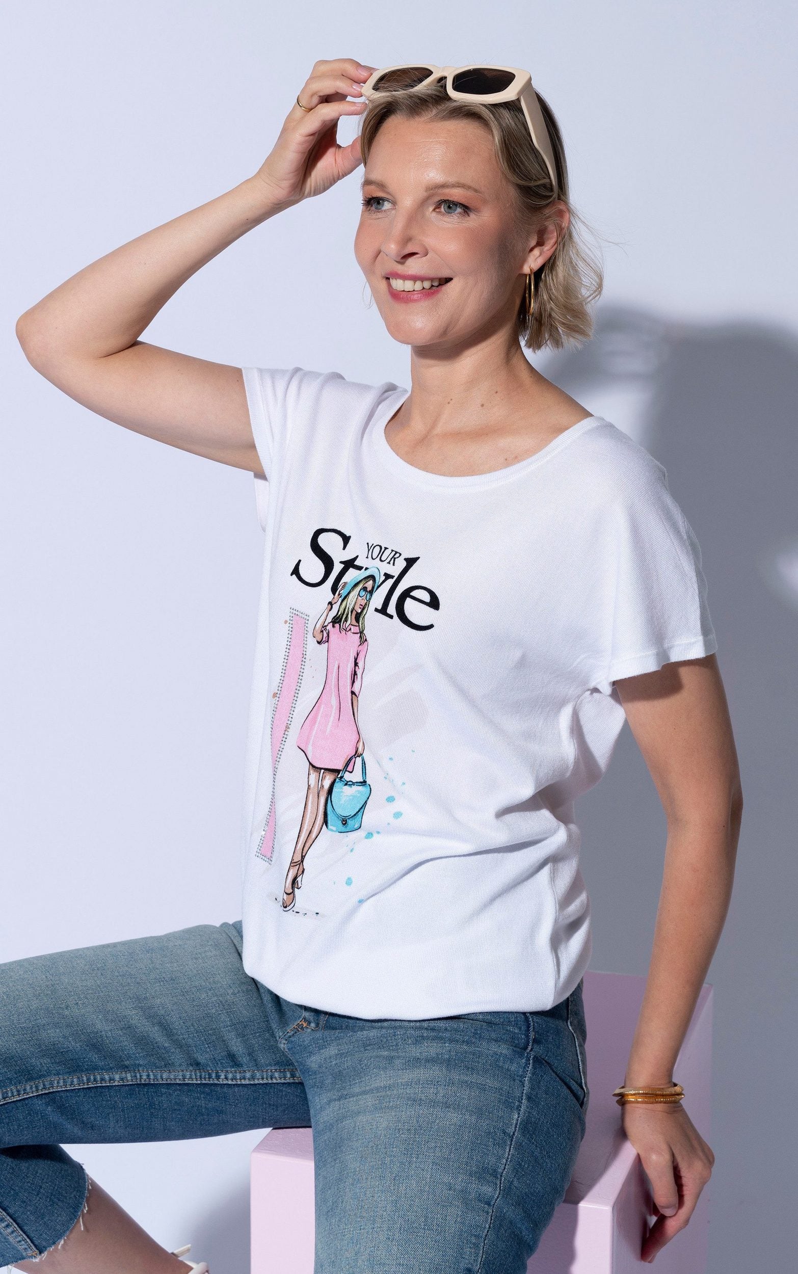 T-Shirt mit Modeillustration