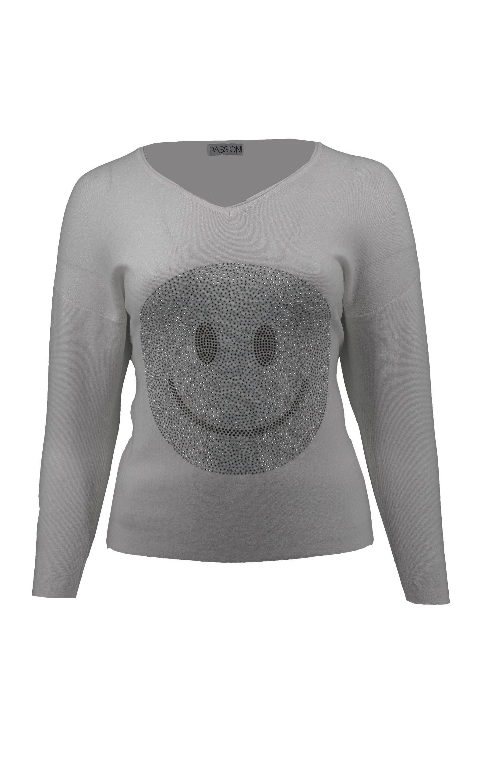 Strickpullover mit Strass-Smiley