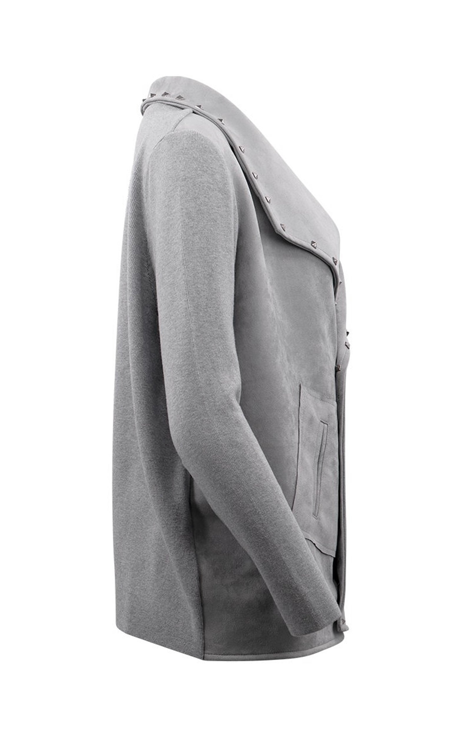 Jacke im Bikerstil mit Faux-Wildleder-Front