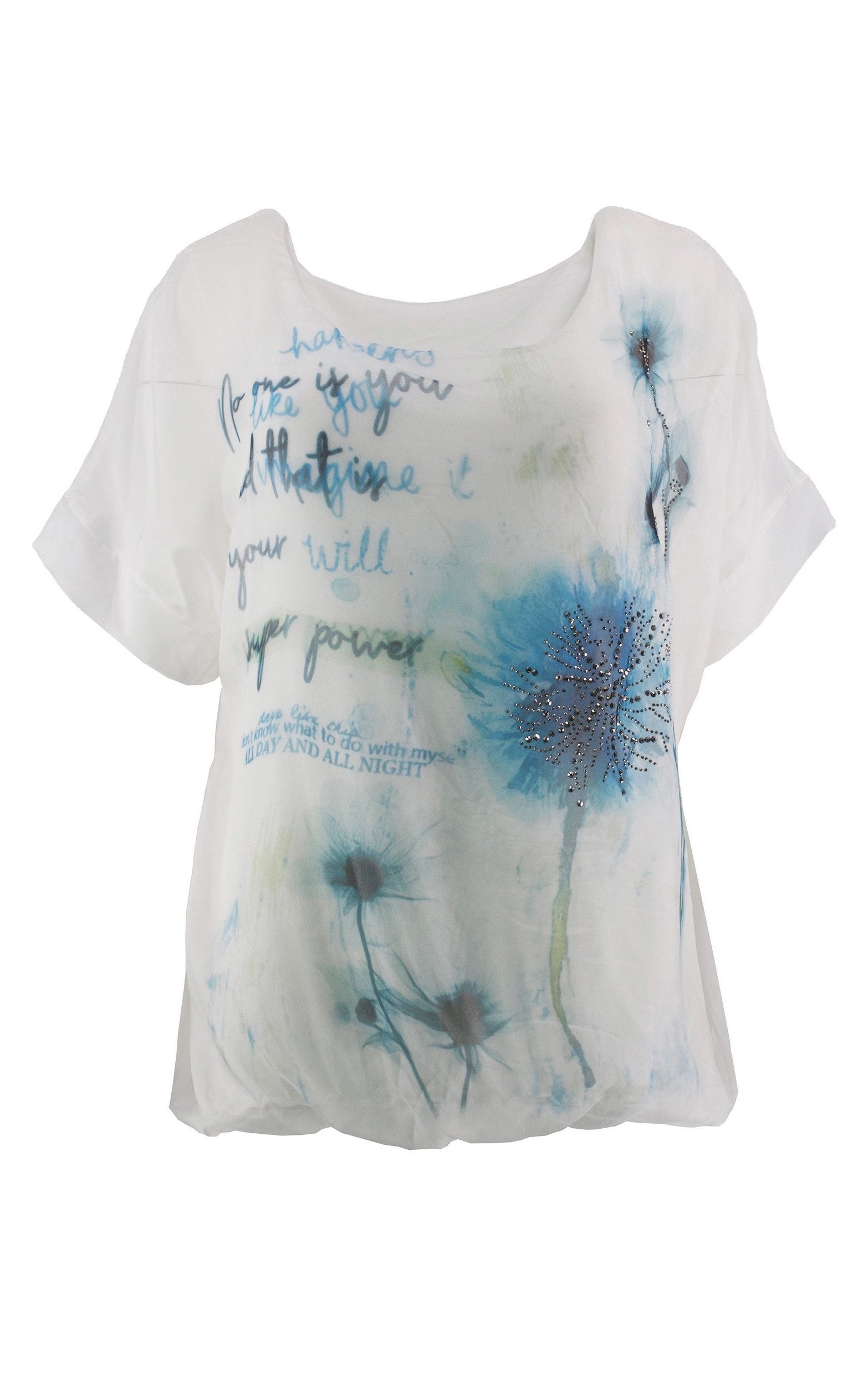 Chiffontunika mit Blumenmuster
