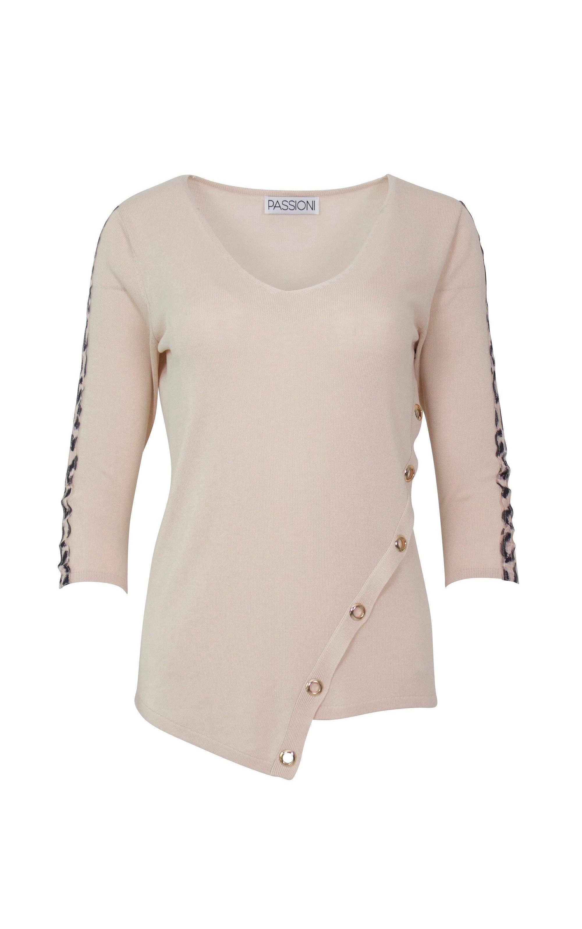 Pullover mit Leopardenstreifen und asymmetrischem Saum