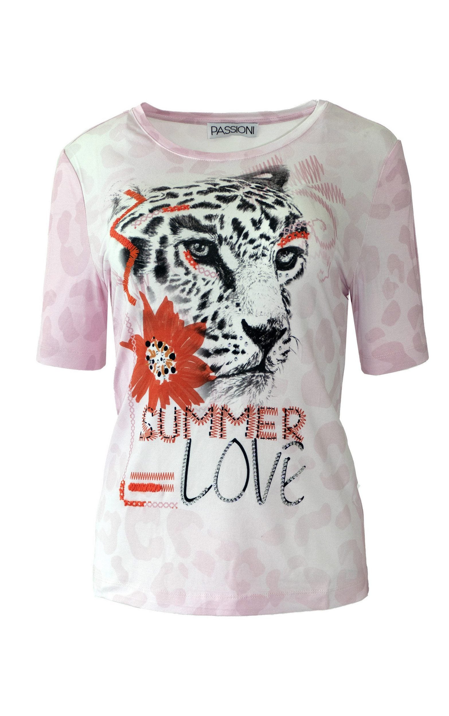 T-Shirt mit Leopardenmotiv