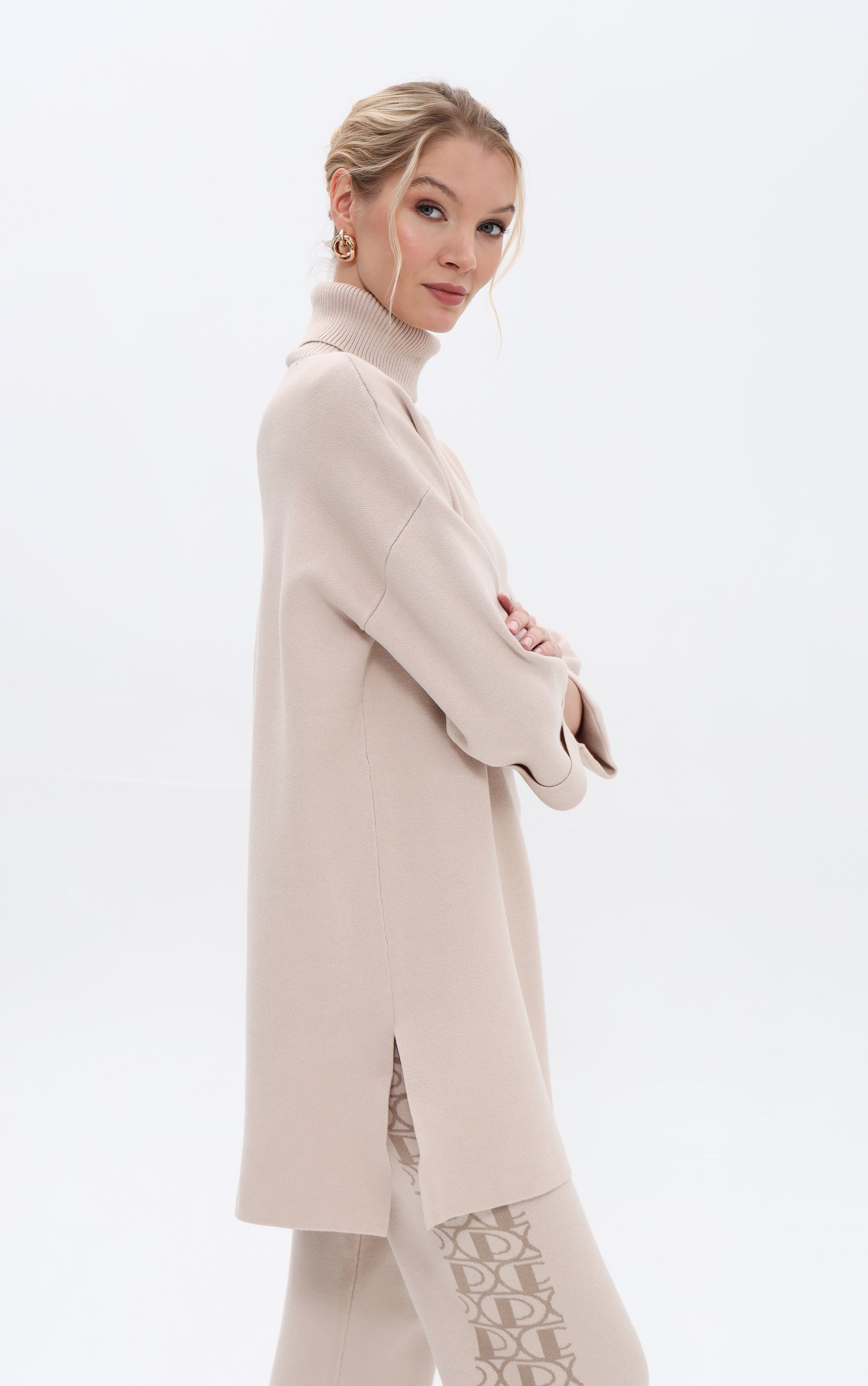 Longpullover mit Rollkragen