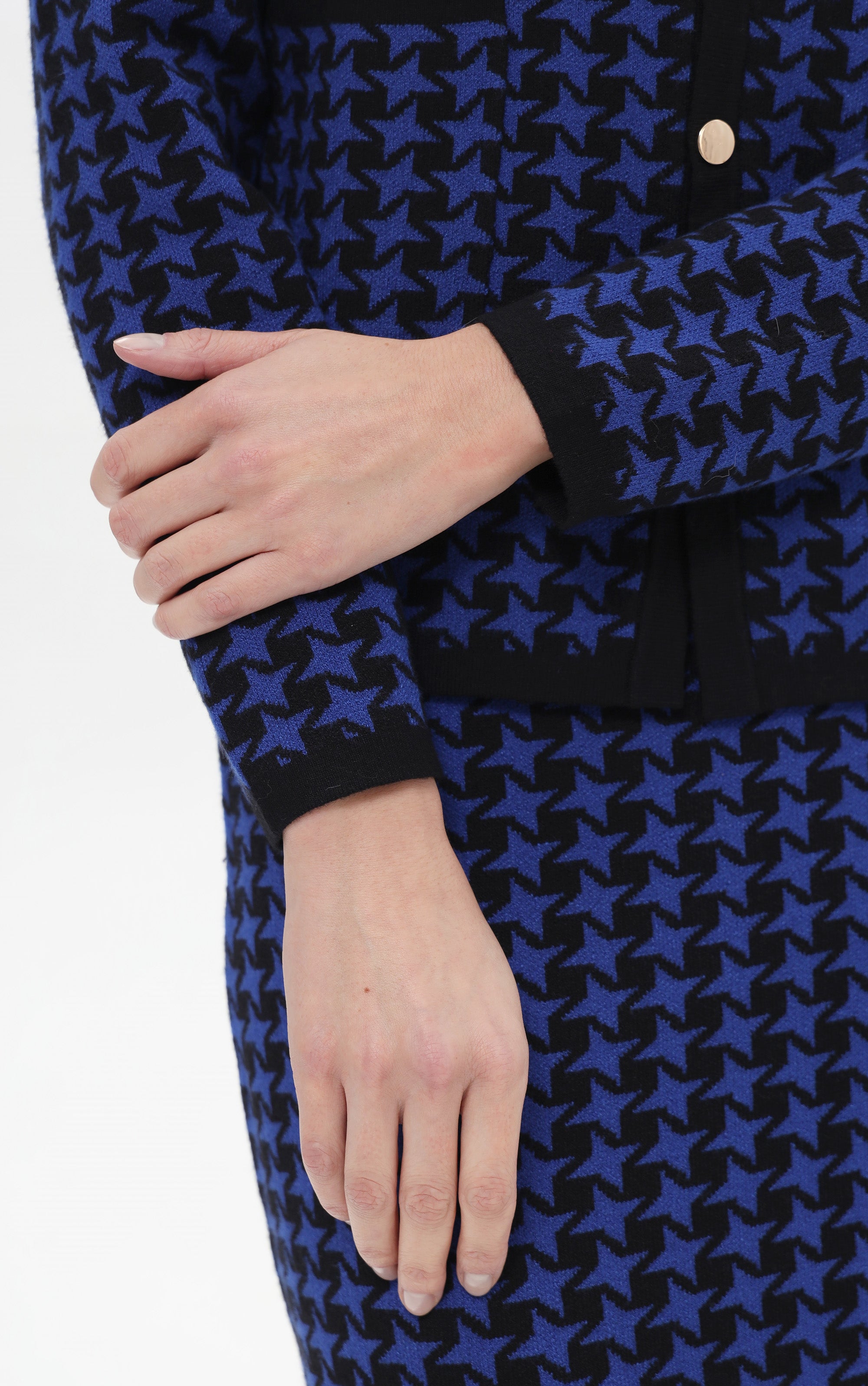 Cardigan mit Hahnentrittmuster