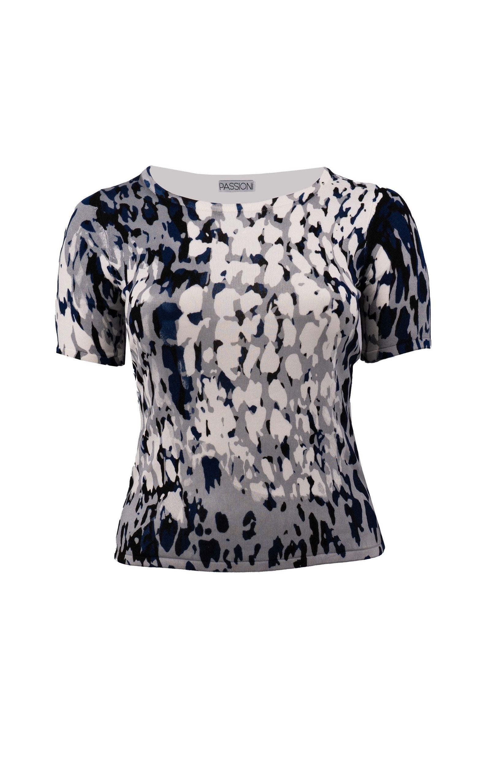 Twinset mit einem blaugrauen grafischen Leoparden Muster