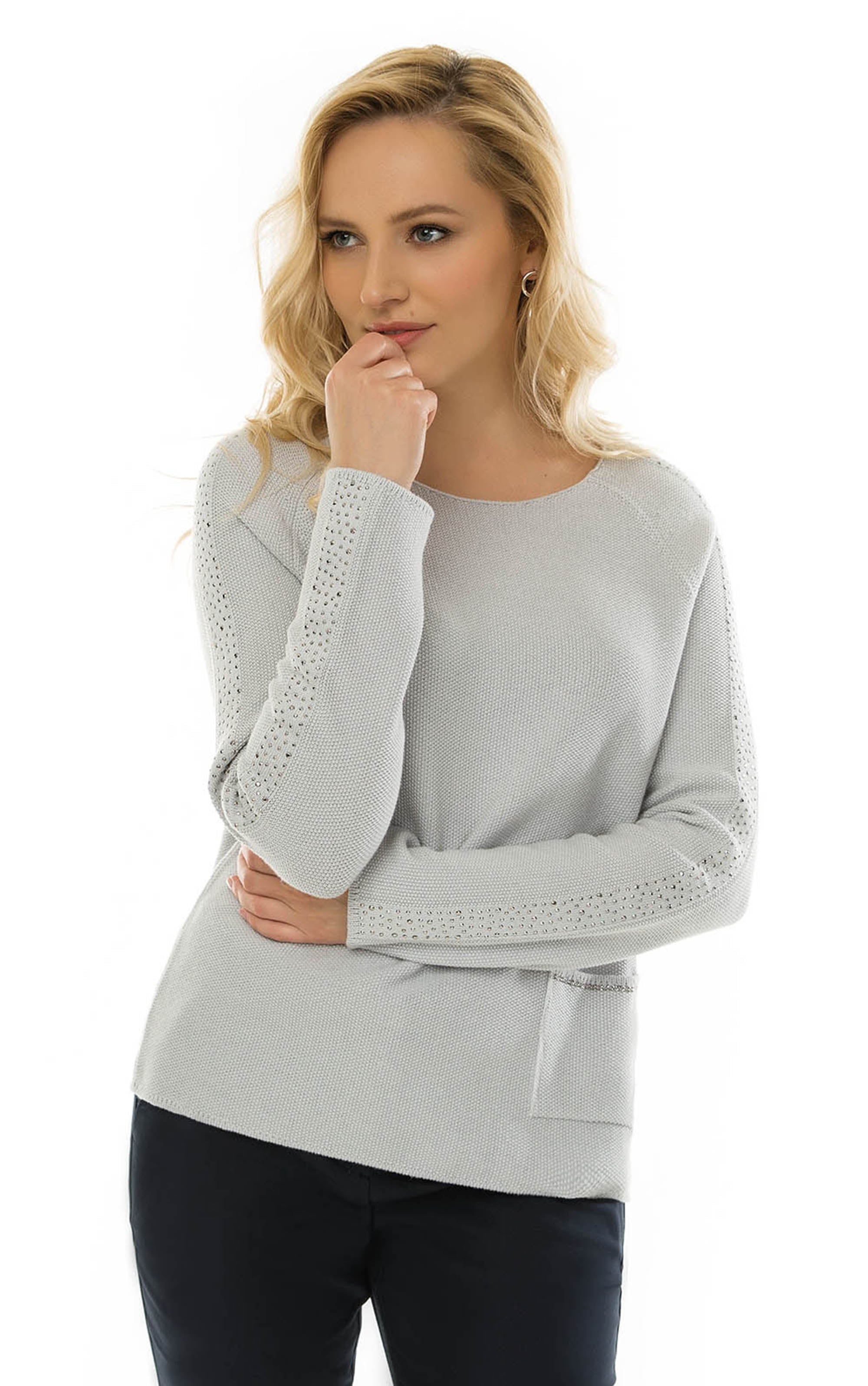 Strickpullover mit Glitzer-Effekt