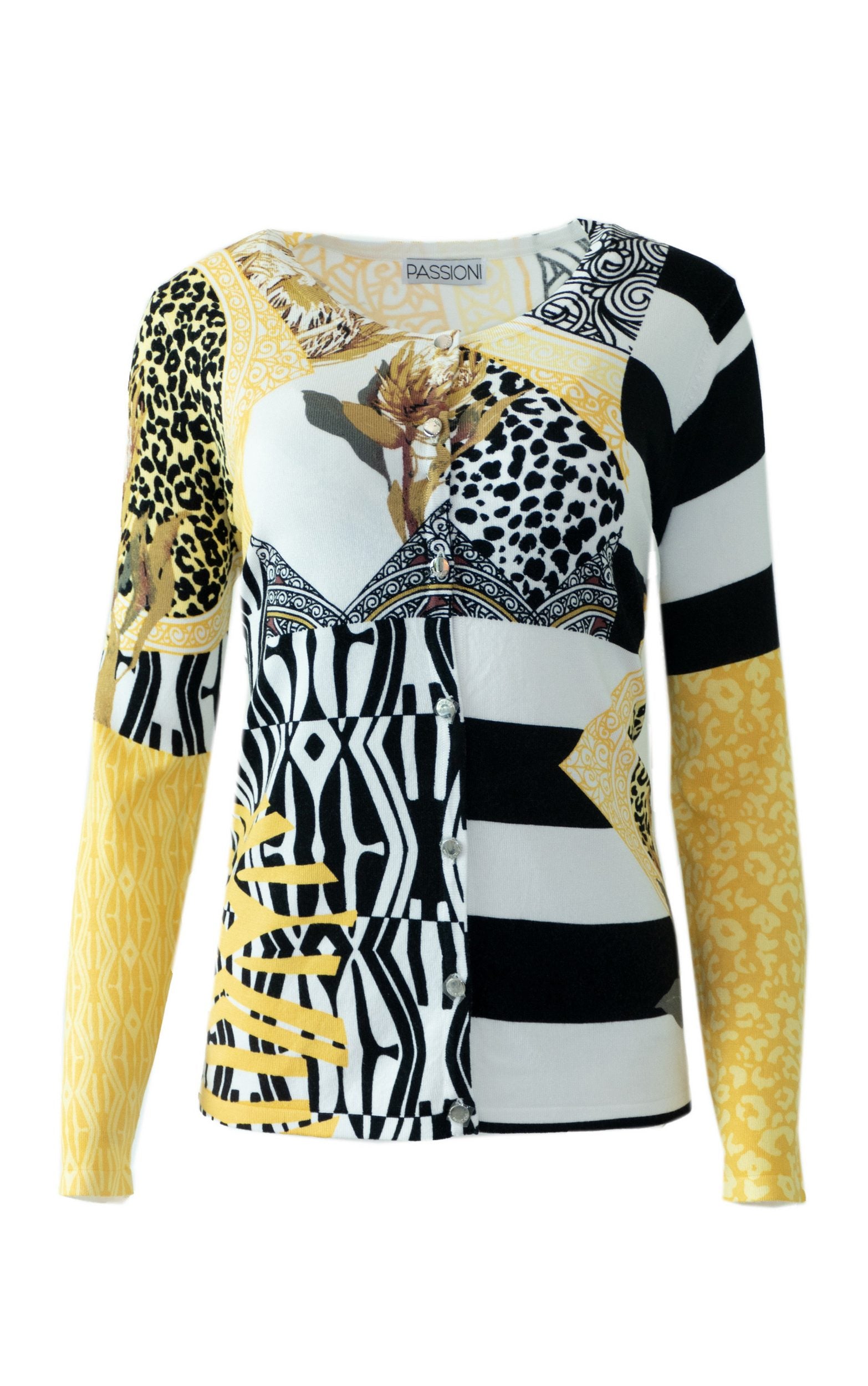 Twinset mit mixed Animalprint und Streifen