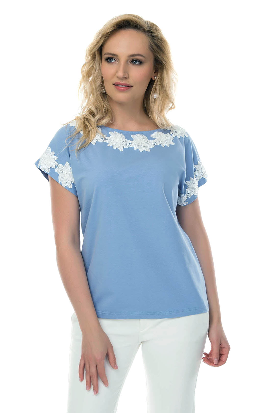 T-Shirt mit floralen Spitzendetails