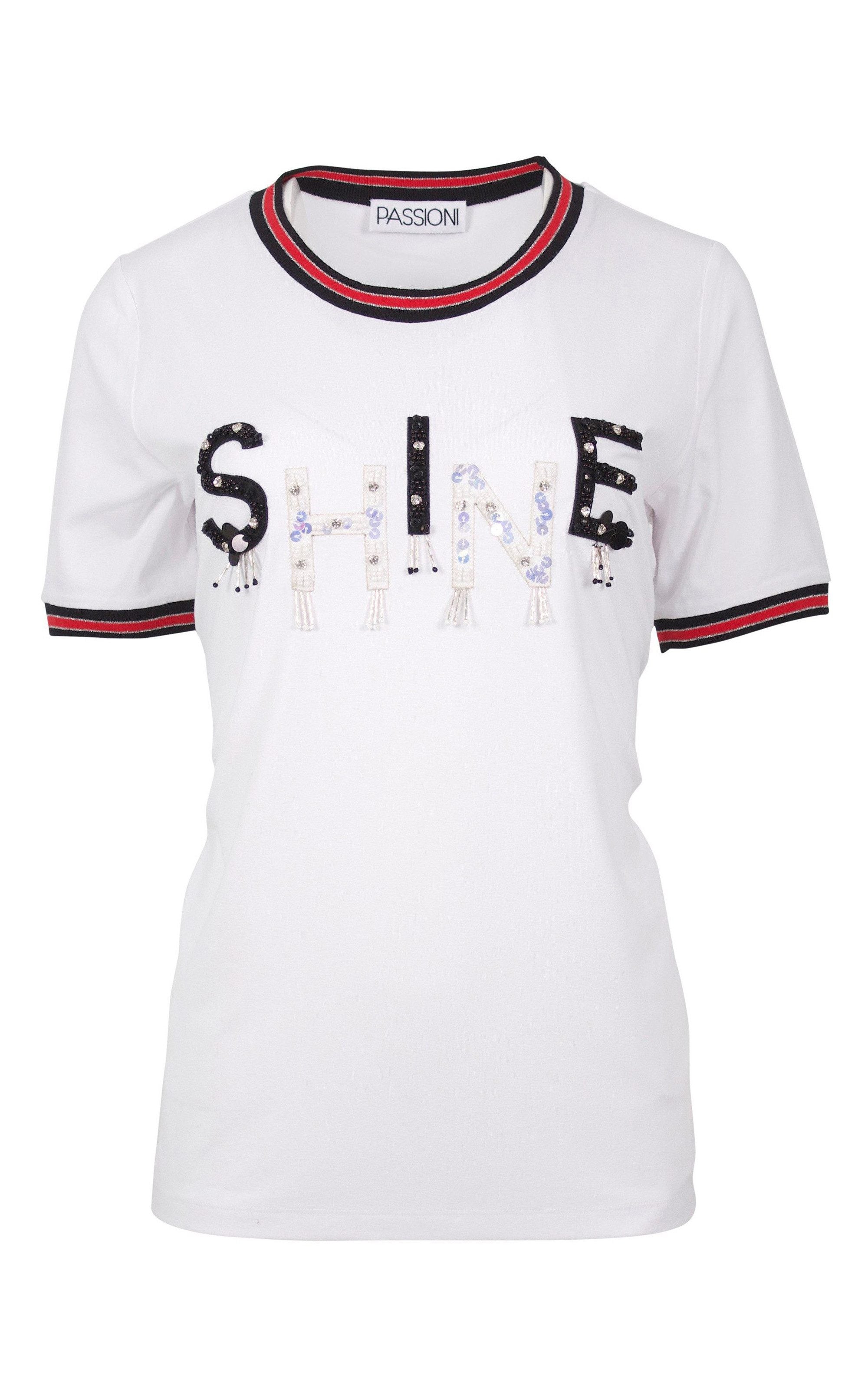 T-Shirt mit SHINE Schriftzug und Paillettenverzierung