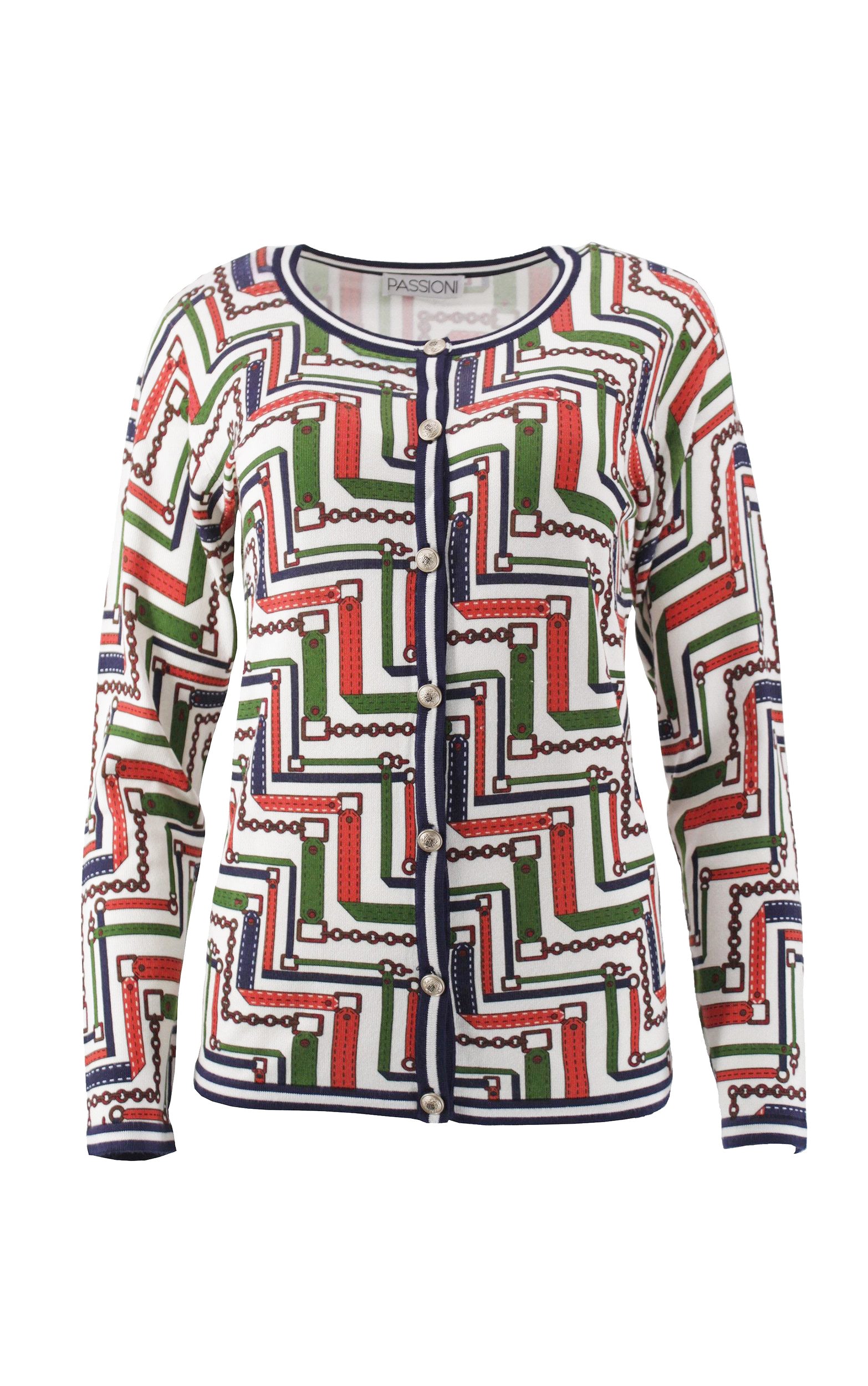 Twinset mit abstraktem Kettenprint