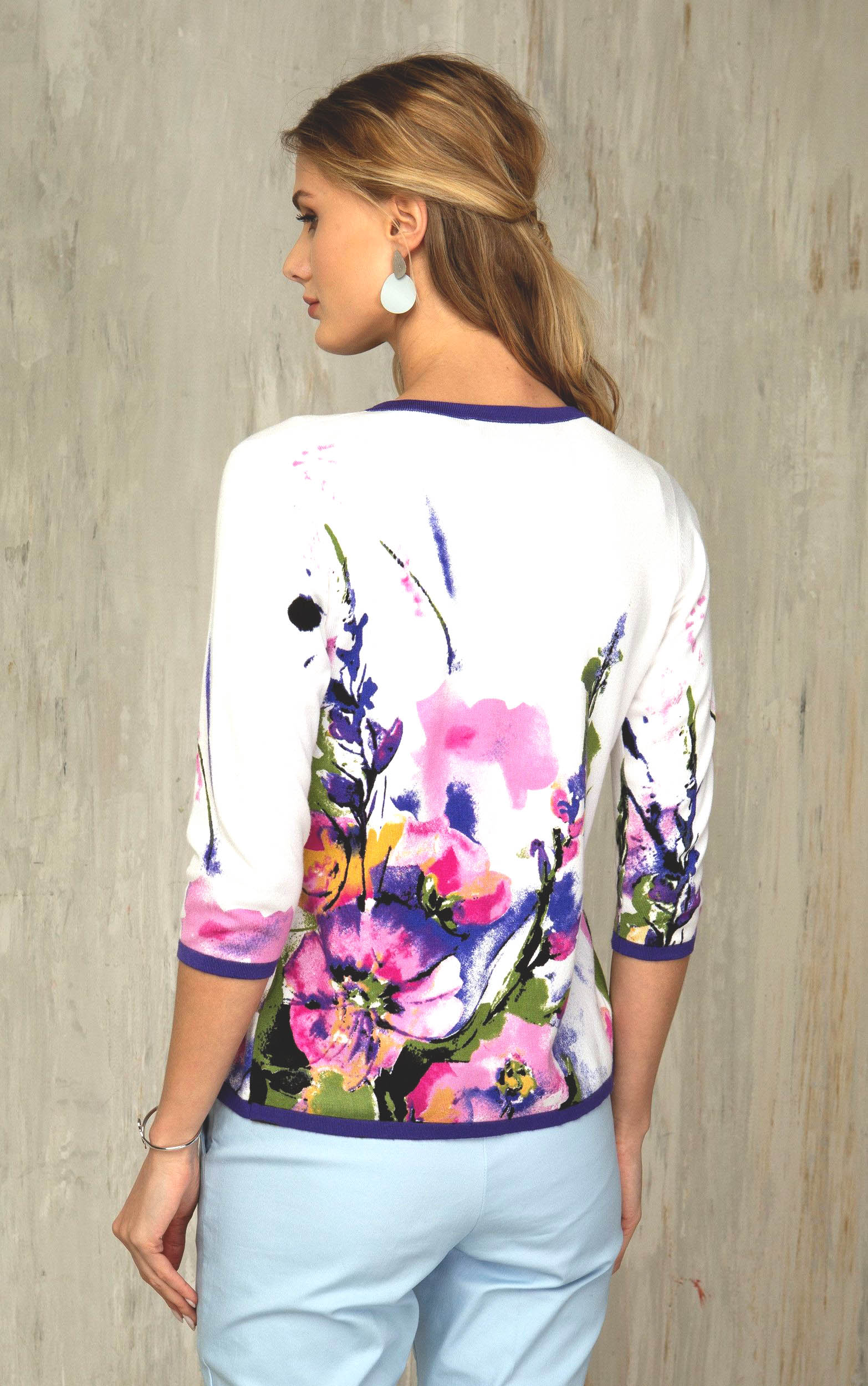 Twinset mit Blumenprint und Bindedetail