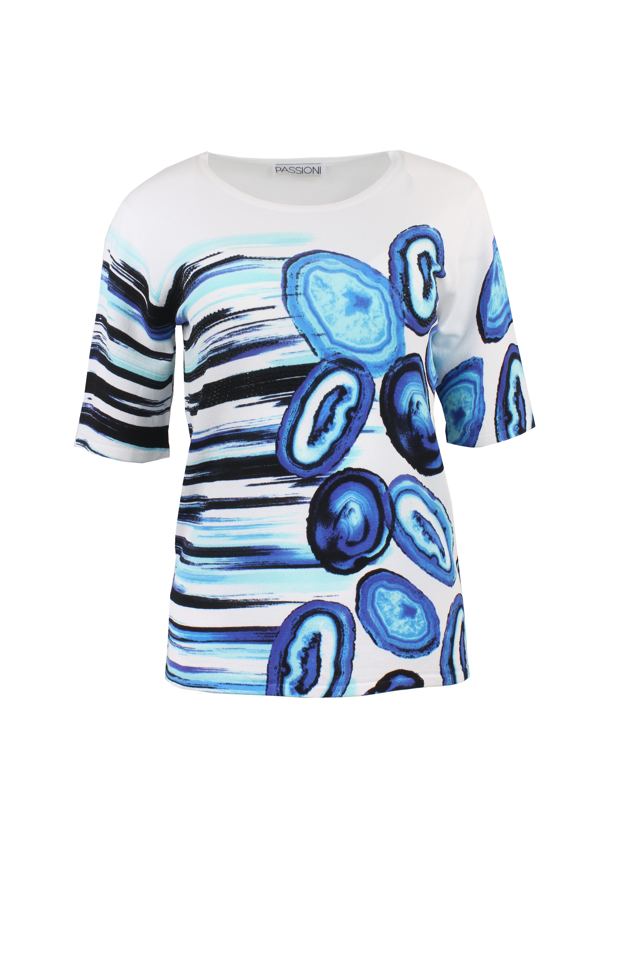 T-Shirt mit Aquarellmuster