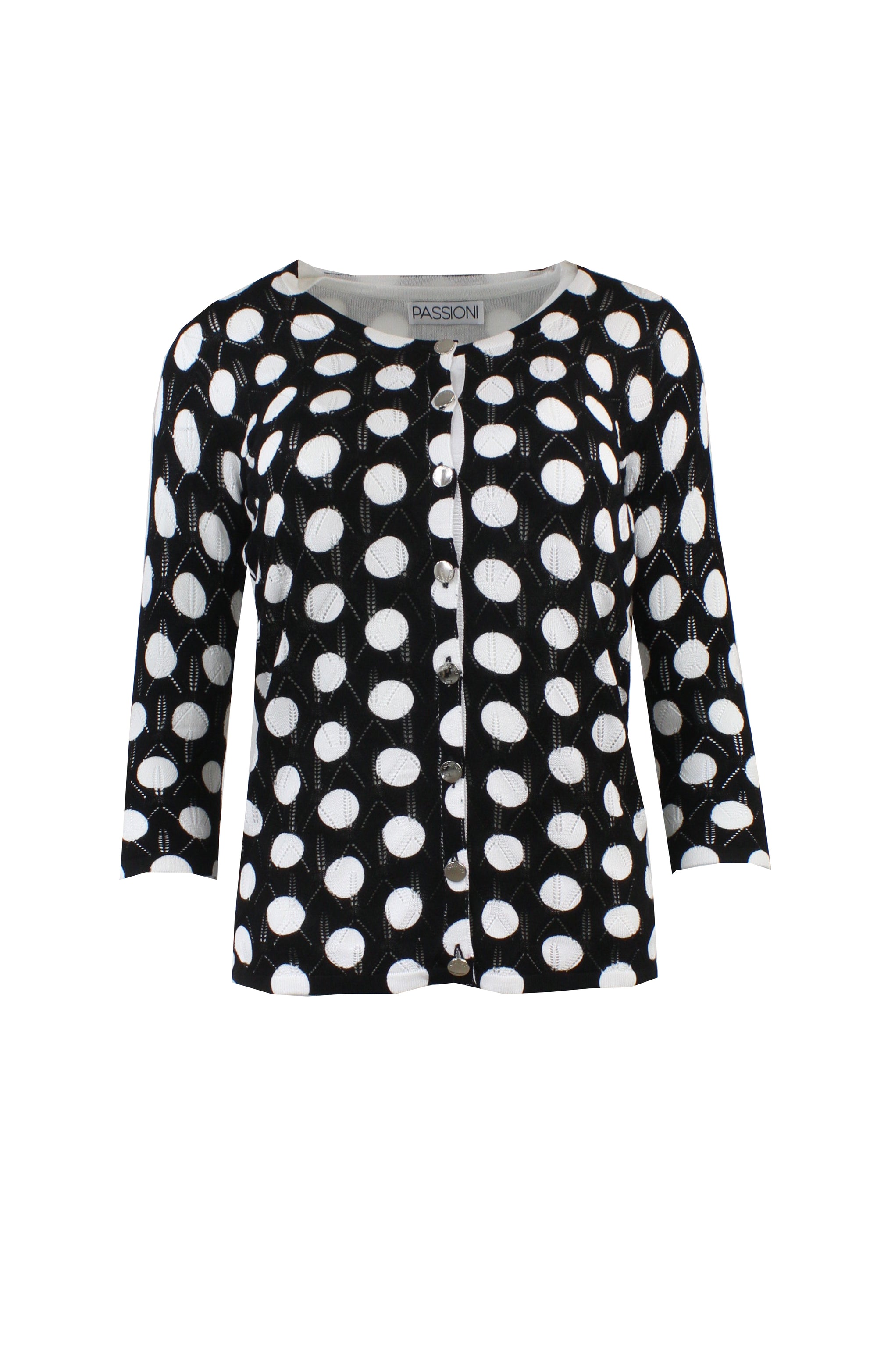 Twinset im eleganten Schwarz-Weiß-Design mit großen Polka-Dots