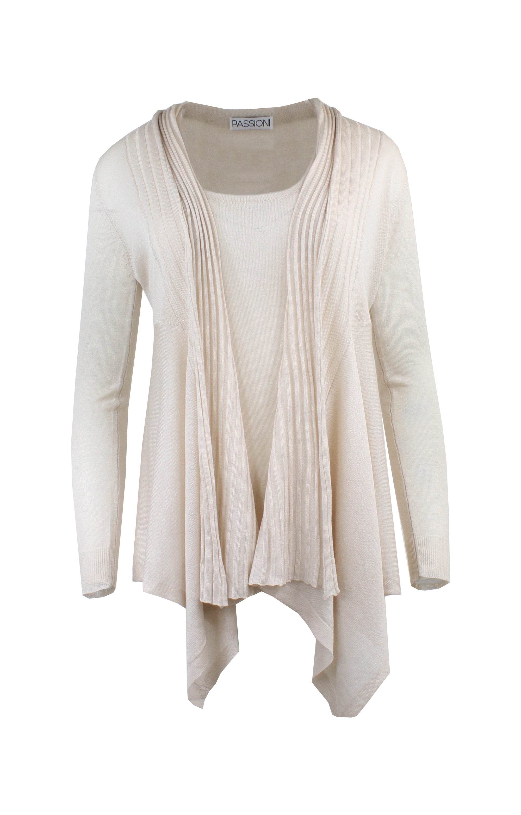 Twinset mit Wasserfall-Cardigan