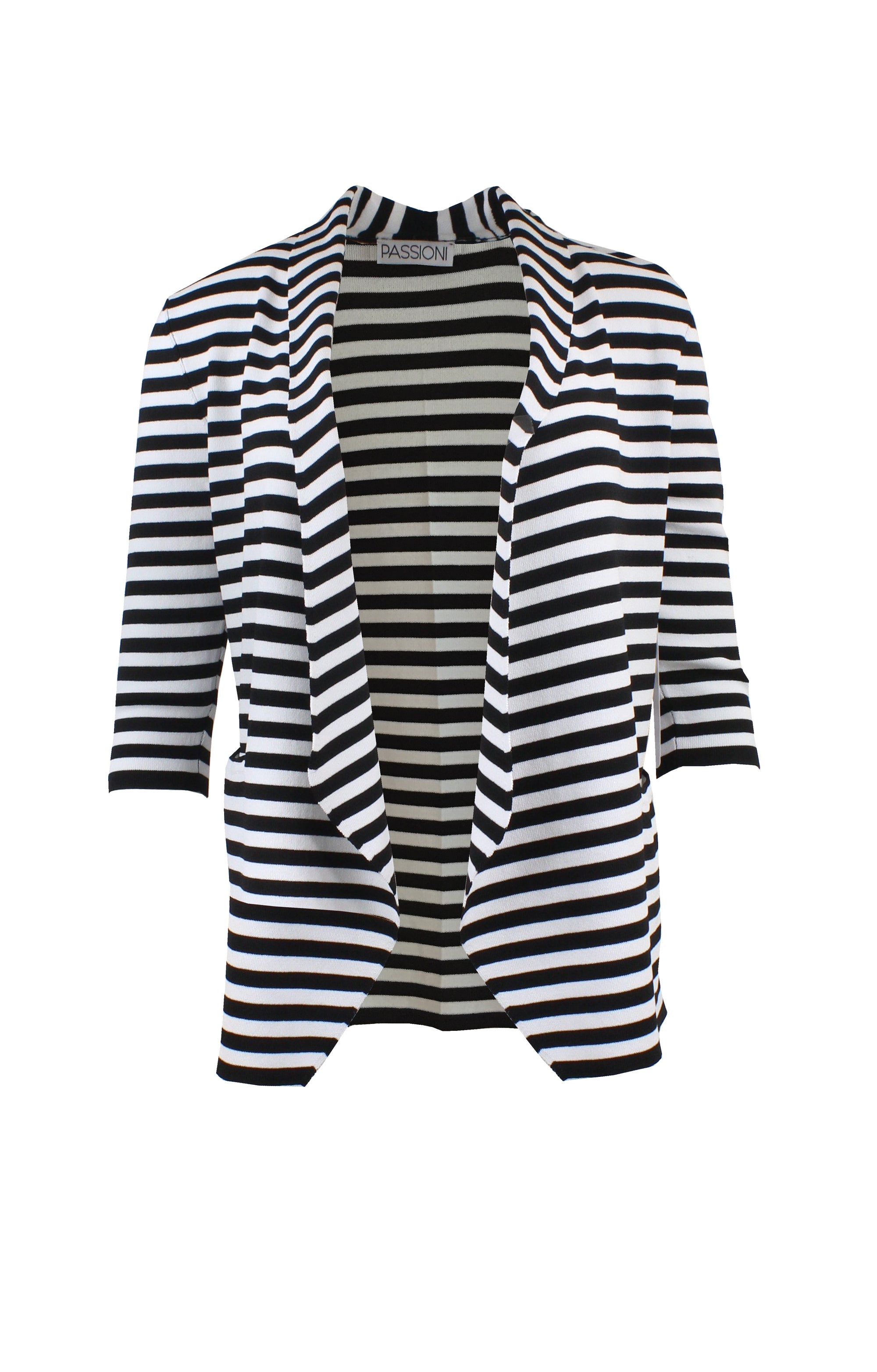 Strickjacke in Schwarz-Weiß-Streifen